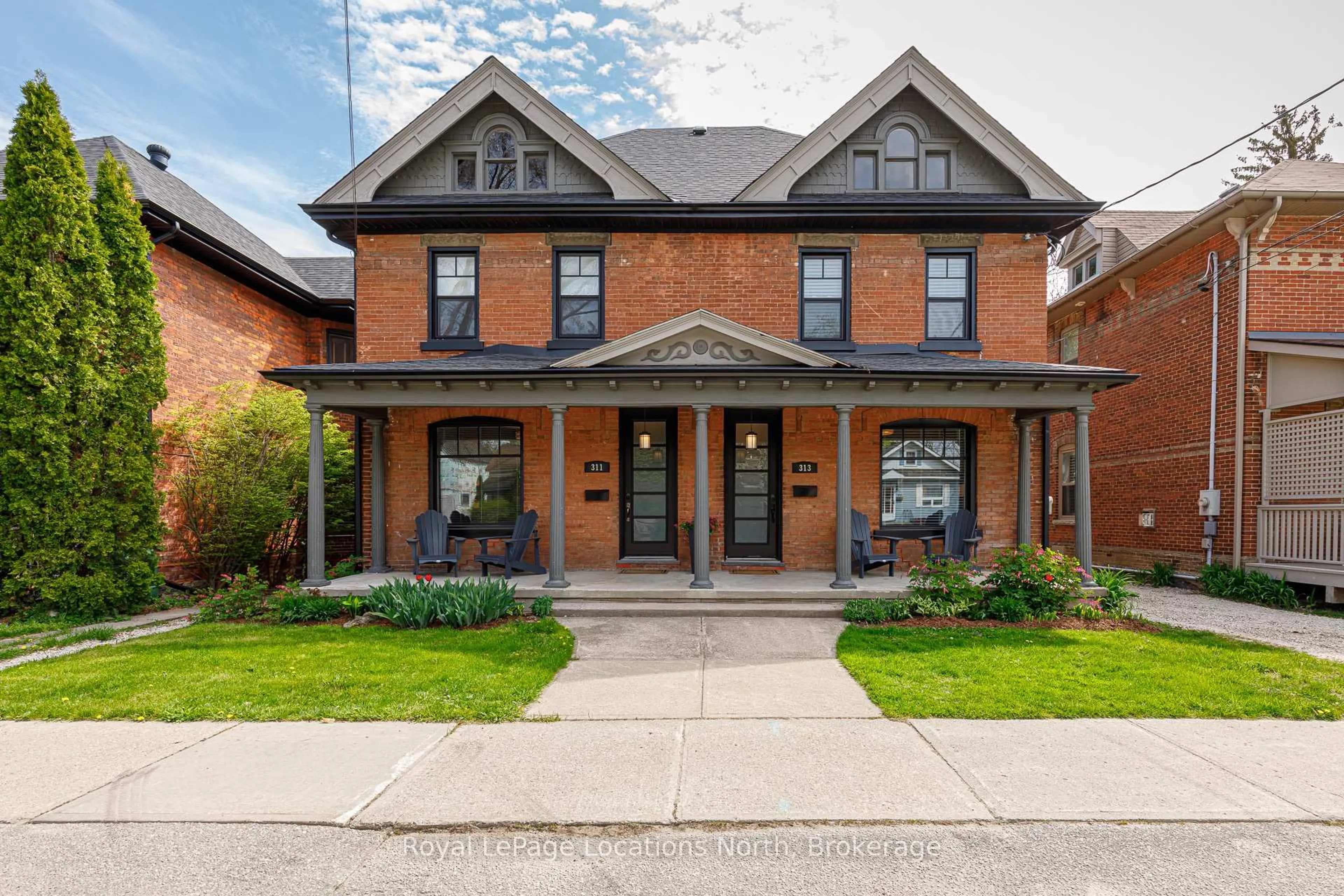 Home with brick exterior material, street for 311 - 313 Maple St, Collingwood Ontario L9Y 2R3
