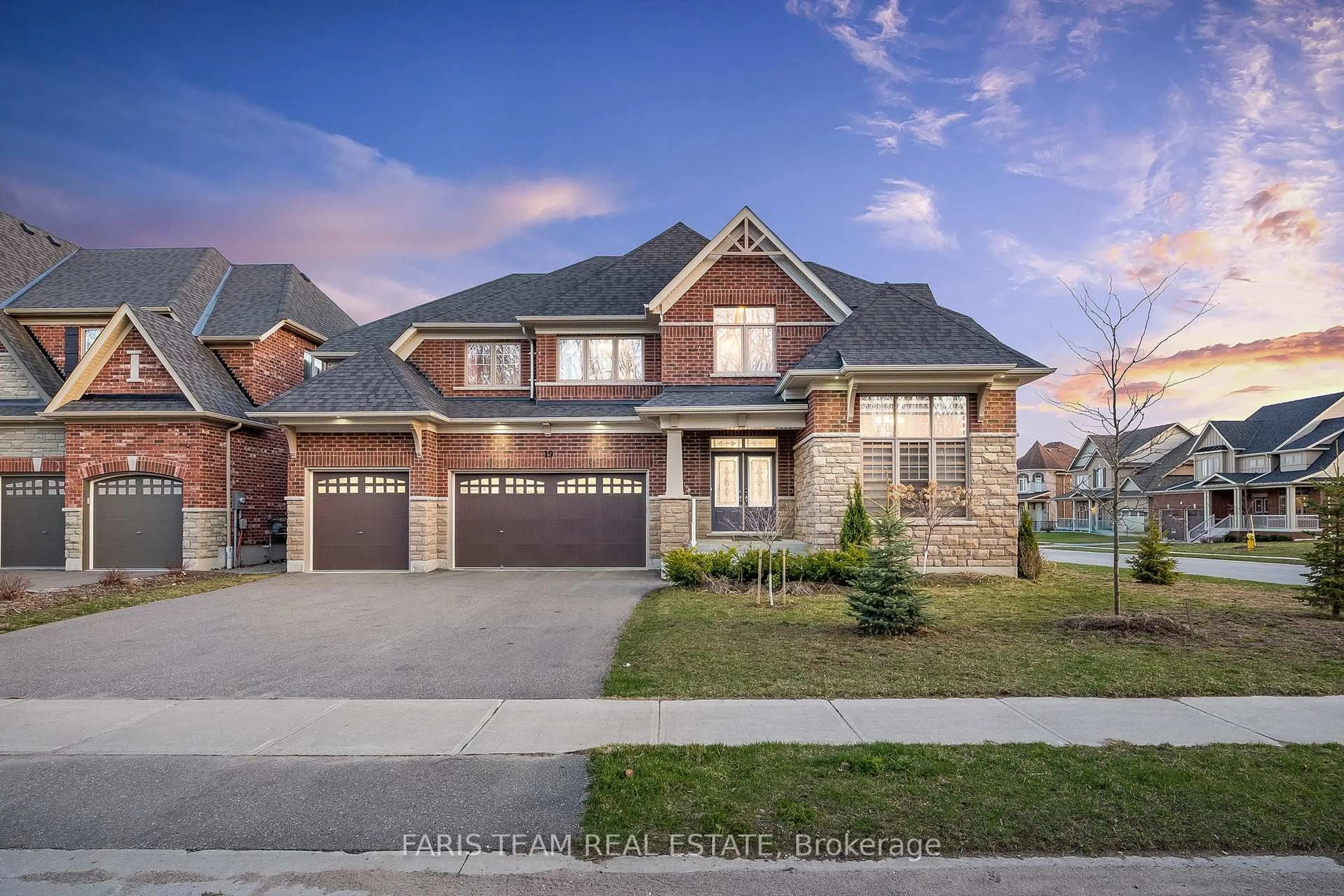 Home with brick exterior material, street for 19 McIsaac Dr, Springwater Ontario L9X 2A2