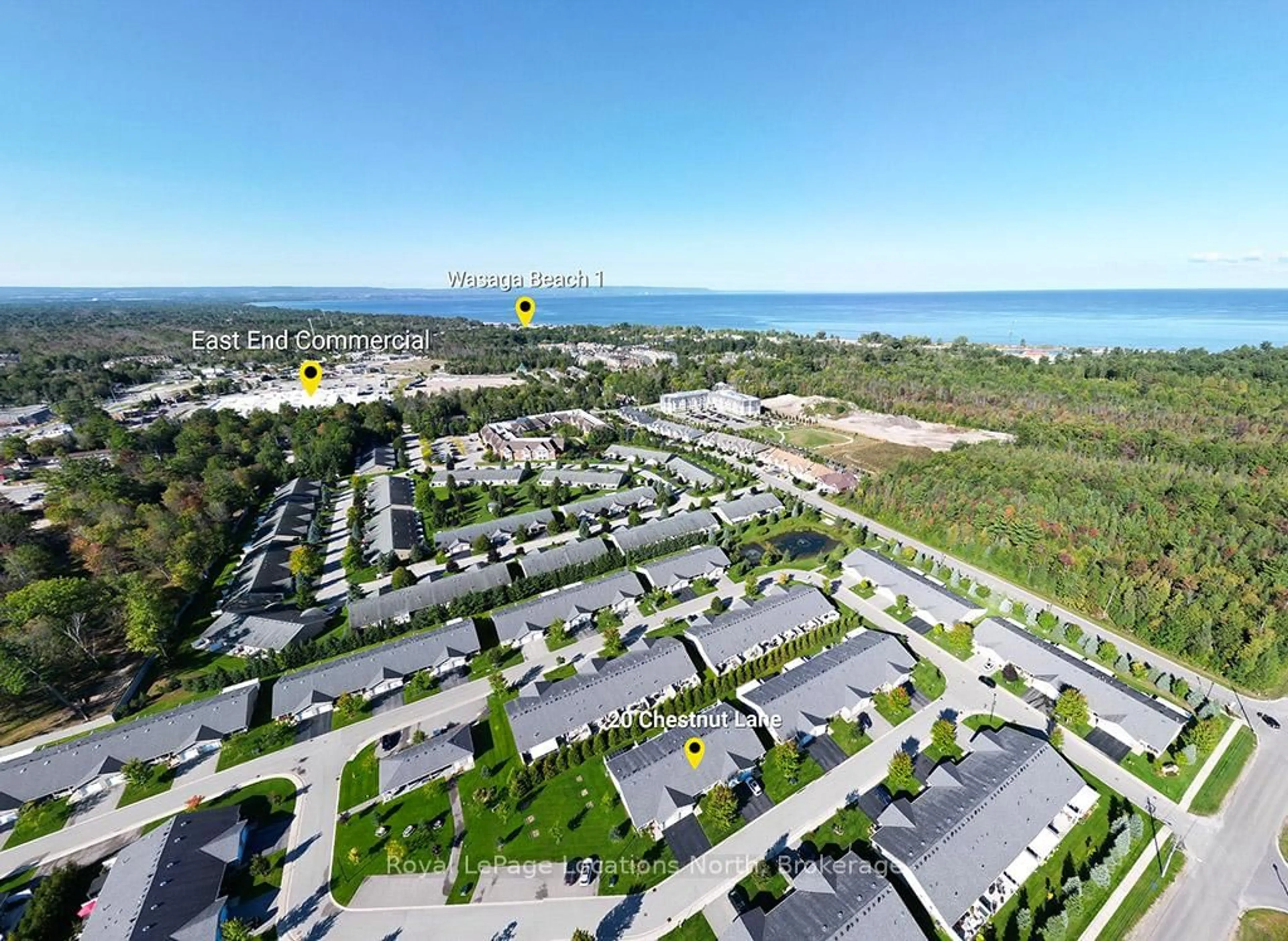 A pic from outside/outdoor area/front of a property/back of a property/a pic from drone, unknown for 20 Chestnut Lane, Wasaga Beach Ontario L9Z 0G4