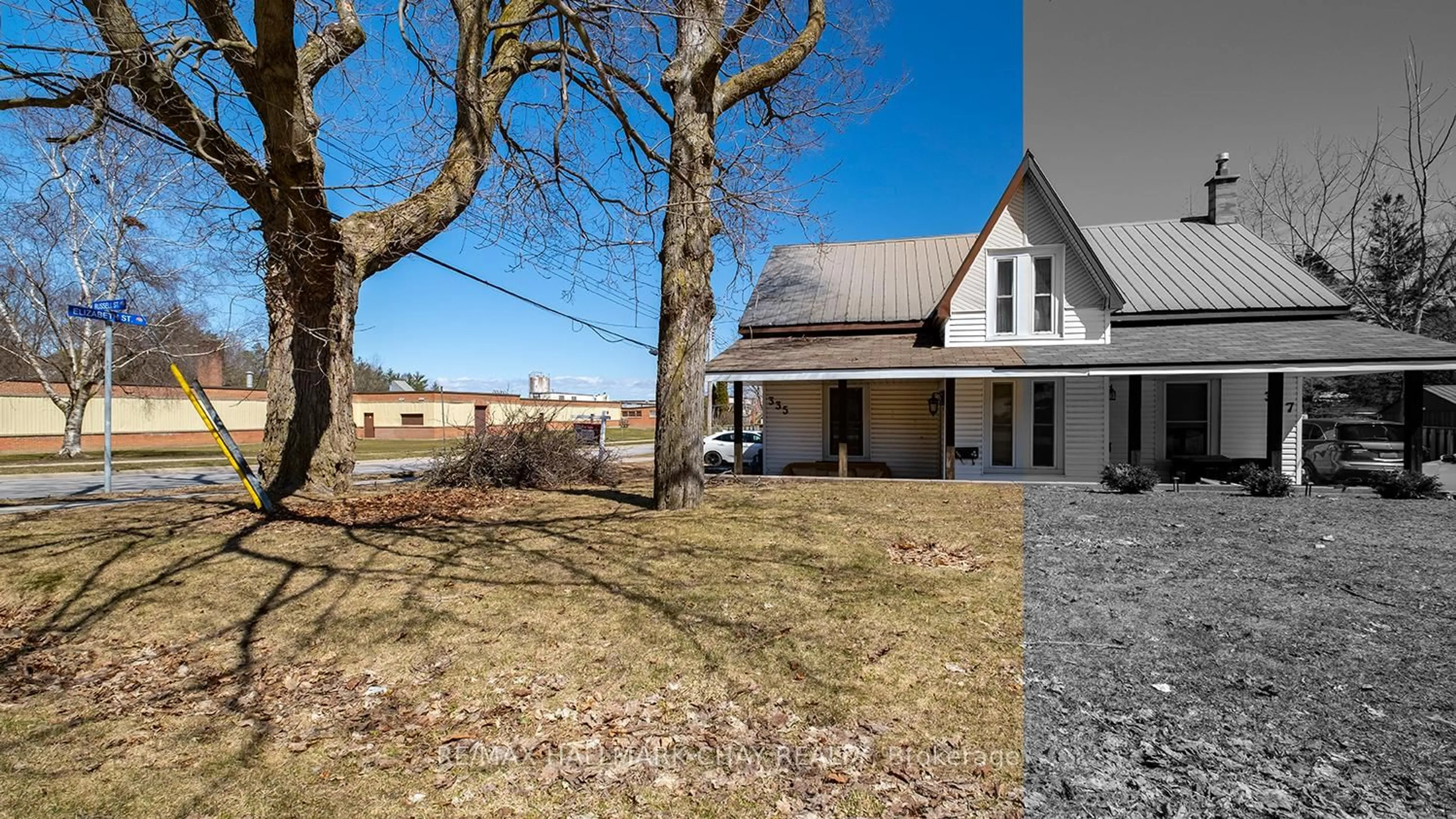 A pic from outside/outdoor area/front of a property/back of a property/a pic from drone, street for 335 RUSSELL St, Midland Ontario L4R 3A5