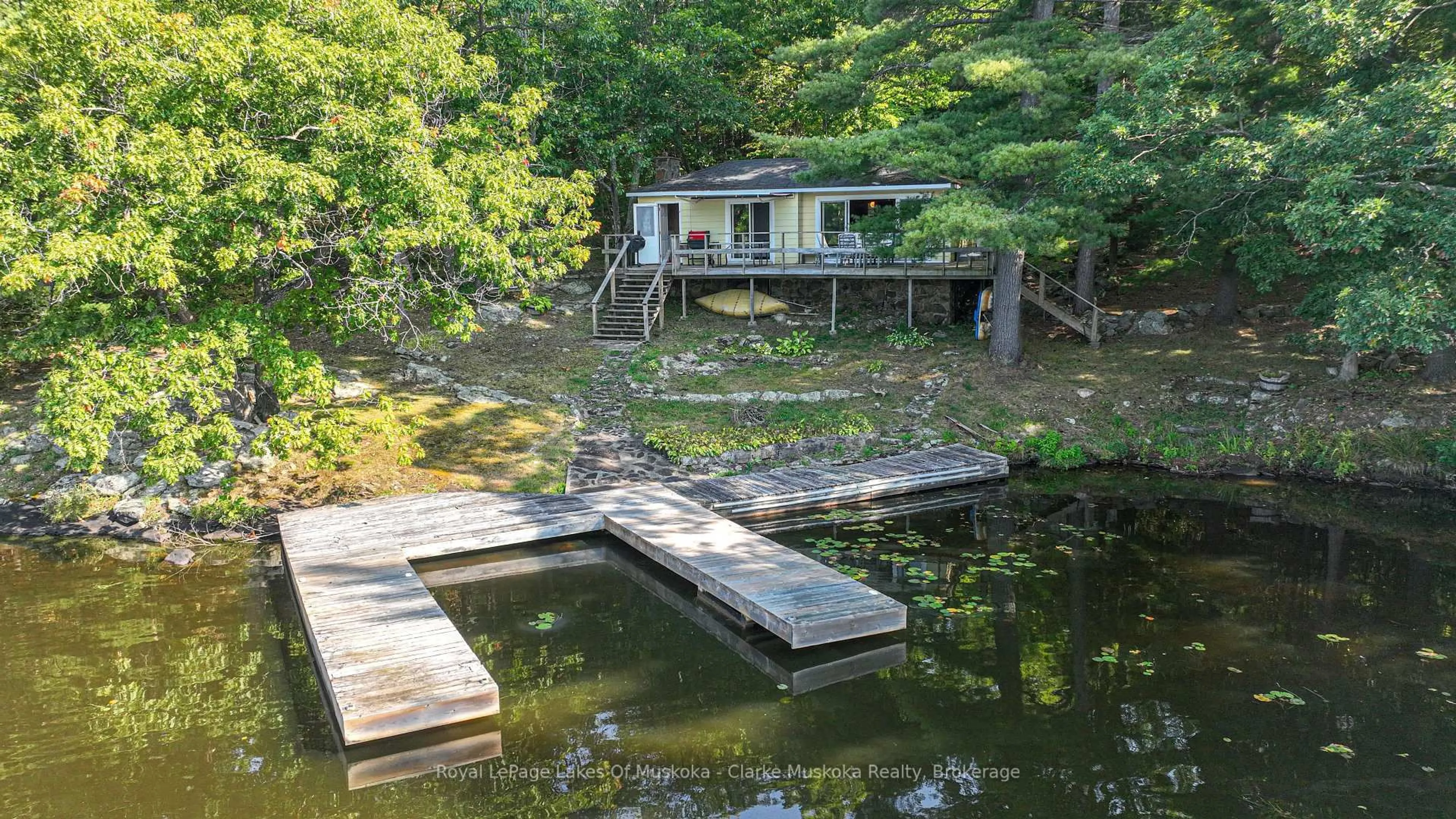 A pic from outside/outdoor area/front of a property/back of a property/a pic from drone, water/lake/river/ocean view for 2910 Maclean Lk N S Rd, Severn Ontario L0K 1E0
