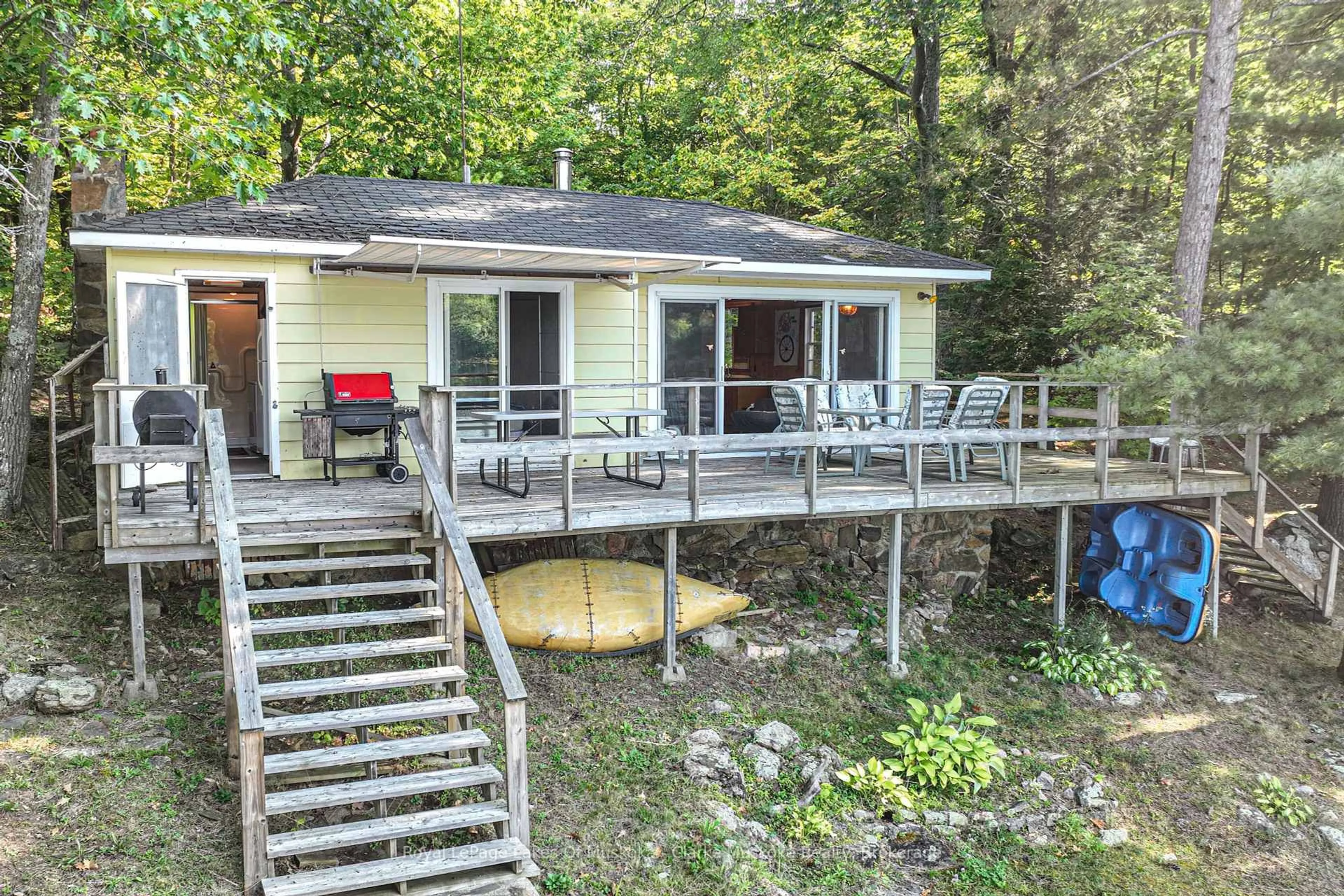 Patio, water/lake/river/ocean view for 2910 Maclean Lk N S Rd, Severn Ontario L0K 1E0