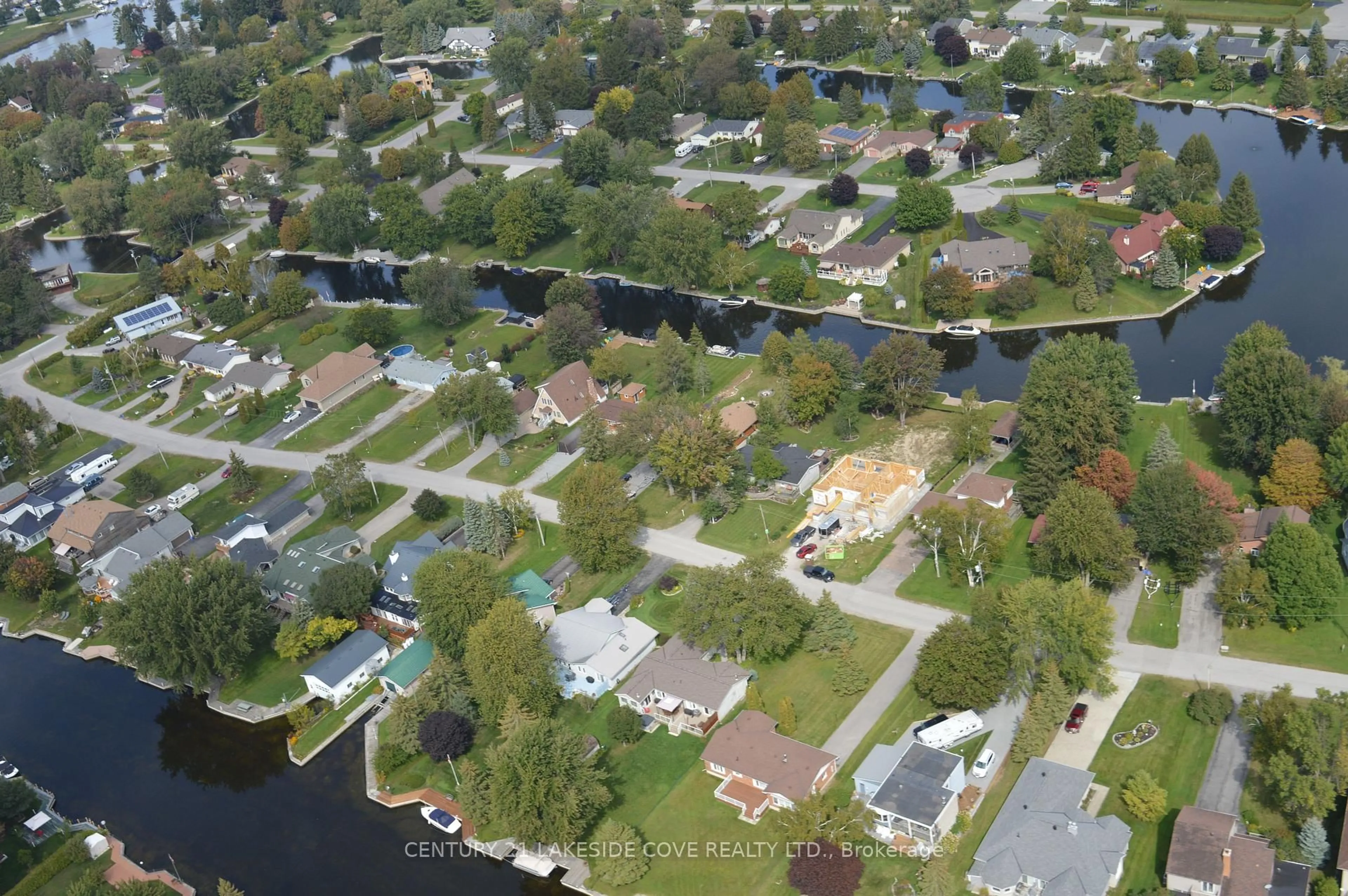 A pic from outside/outdoor area/front of a property/back of a property/a pic from drone, water/lake/river/ocean view for 24 Turtle Path, Ramara Ontario L0K 1B0