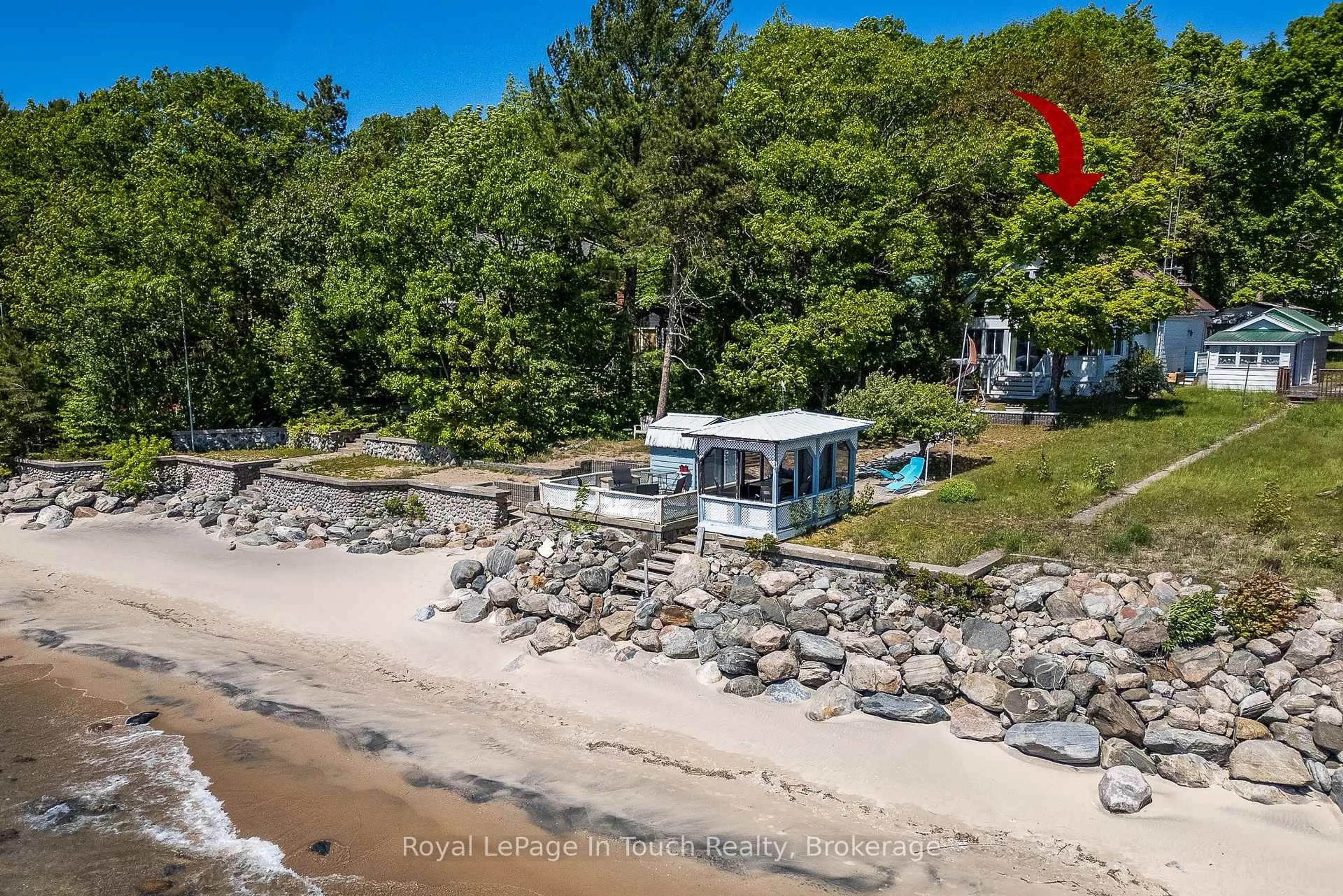 A pic from outside/outdoor area/front of a property/back of a property/a pic from drone, water/lake/river/ocean view for 24 Belgrove N/A, Tiny Ontario L0L 2J0