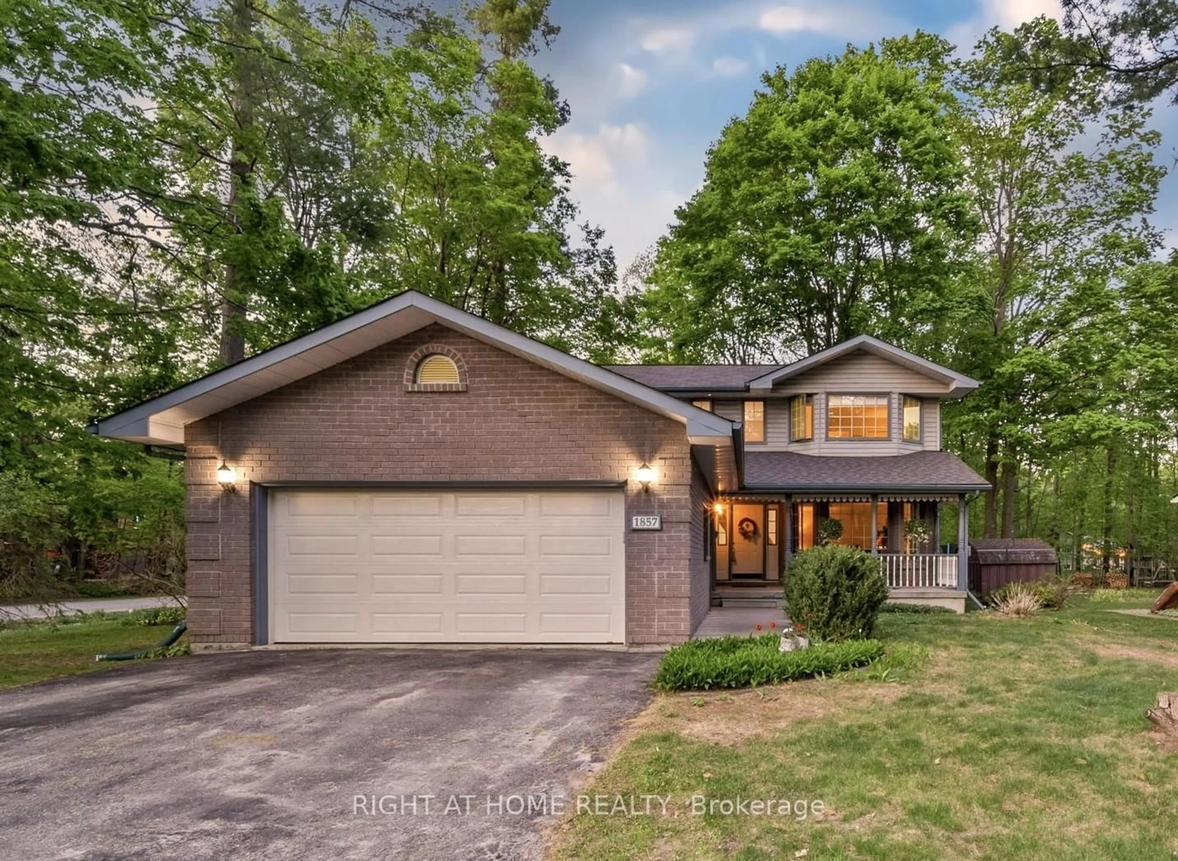 Home with brick exterior material, street for 1857 Kensington Pl, Severn Ontario L3V 7J8