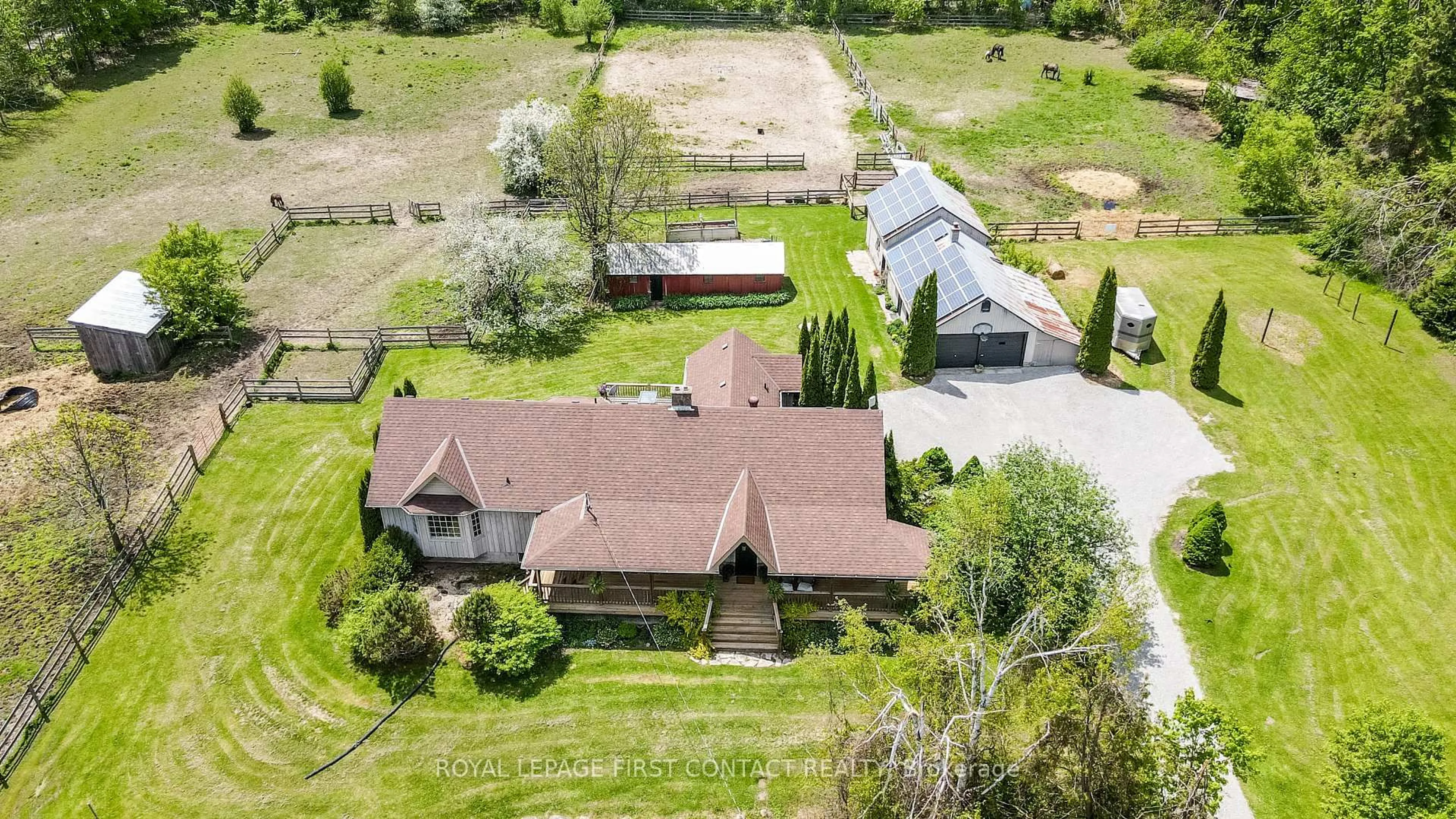 A pic from outside/outdoor area/front of a property/back of a property/a pic from drone, unknown for 1044 Line 2, Oro-Medonte Ontario L0L 2L0
