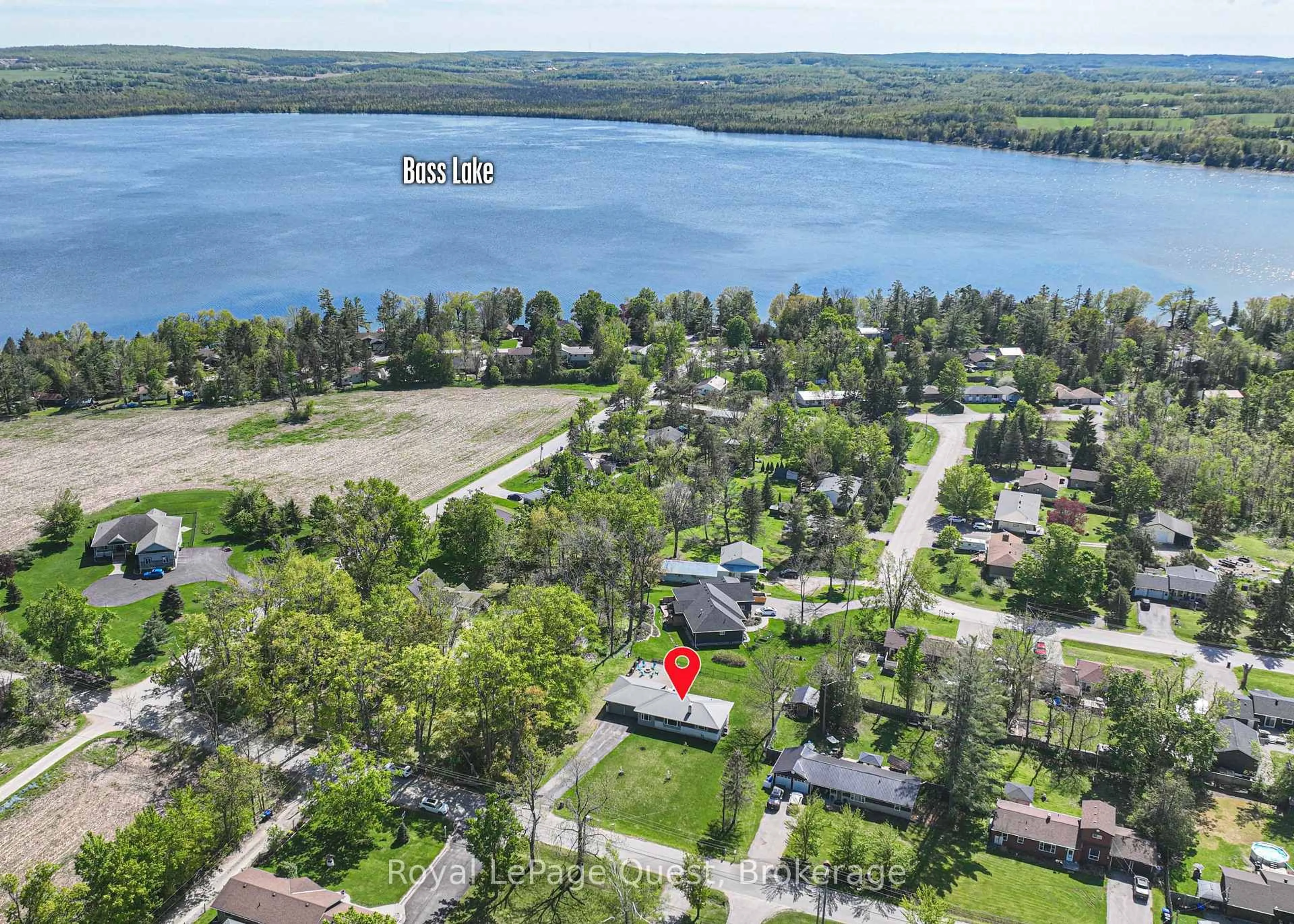 A pic from outside/outdoor area/front of a property/back of a property/a pic from drone, water/lake/river/ocean view for 138 Bass Line, Oro-Medonte Ontario L3V 0J9