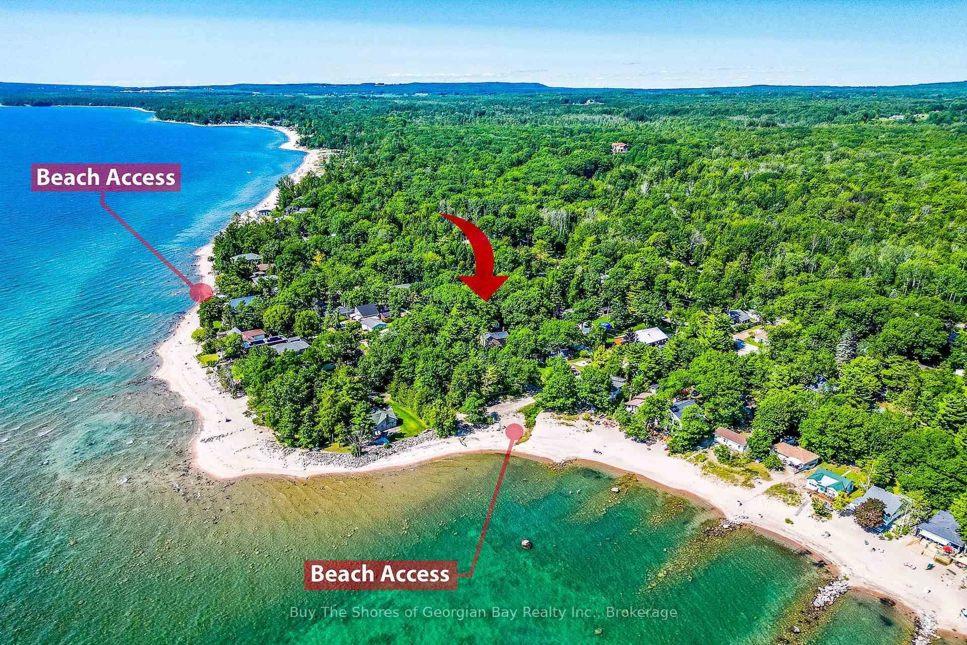 A pic from outside/outdoor area/front of a property/back of a property/a pic from drone, water/lake/river/ocean view for 33 Yarwood Rd, Tiny Ontario L0L 2J0