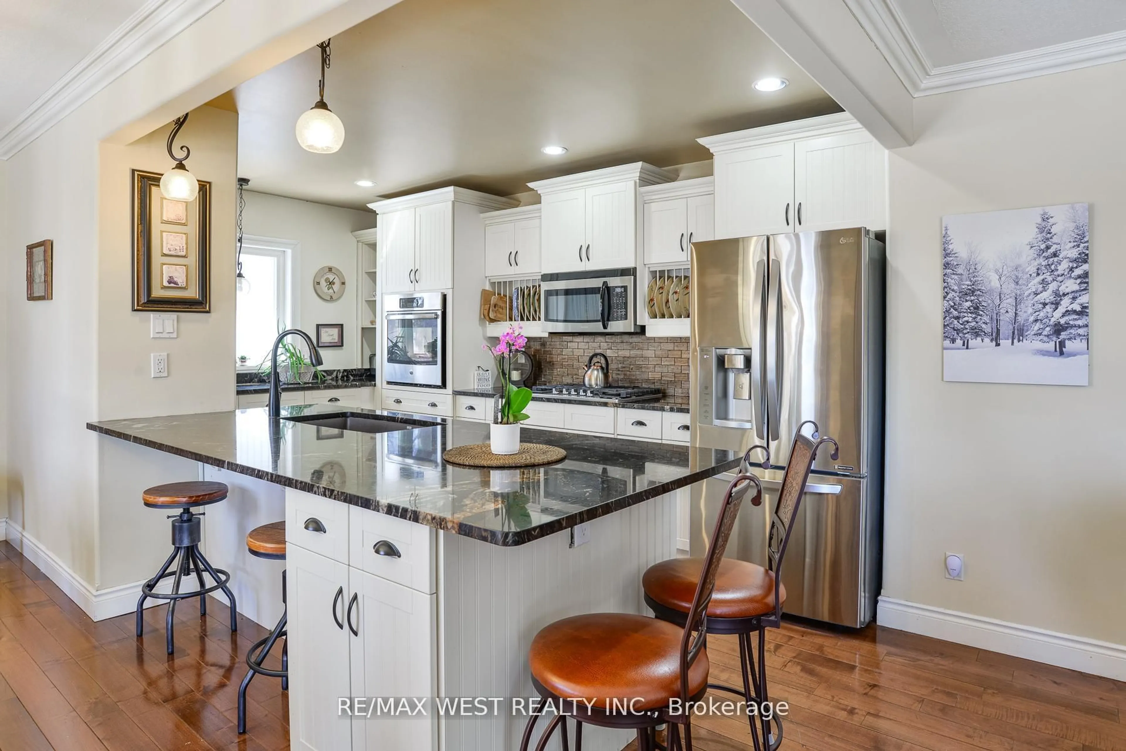 Open concept kitchen, ceramic/tile floor for 13 Albert St, Springwater Ontario L0L 1V0