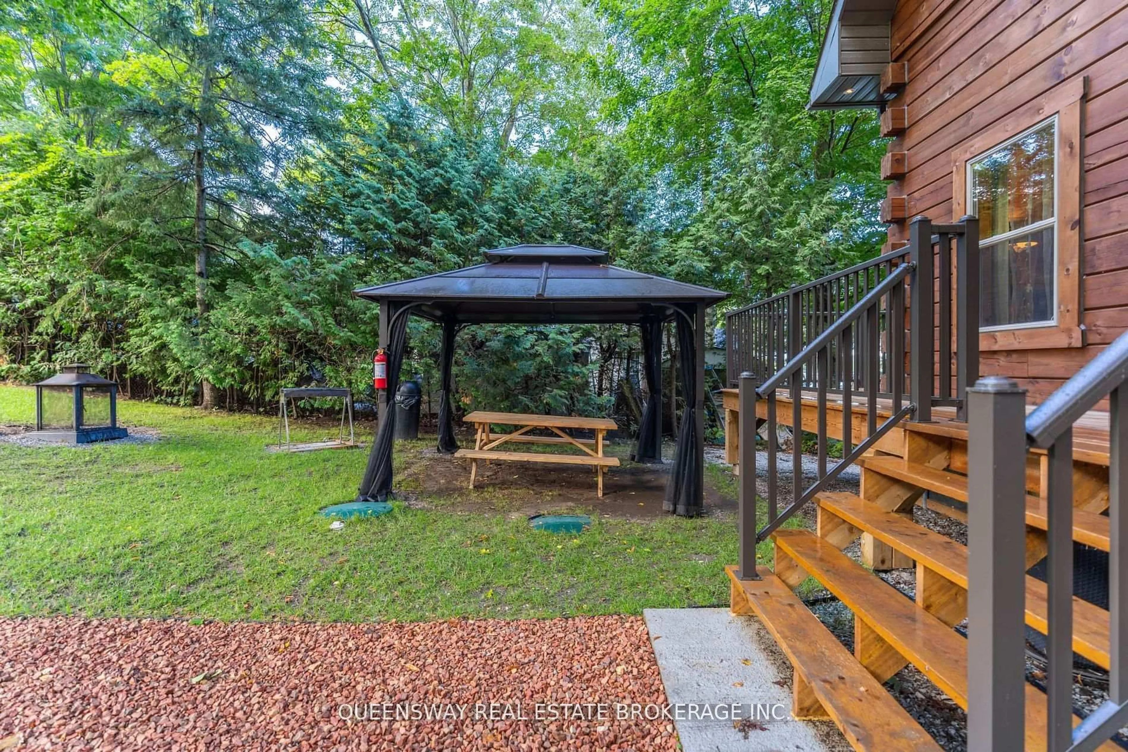 Patio, forest/trees view for 1280 Black Beach Lane, Ramara Ontario L0K 1B0
