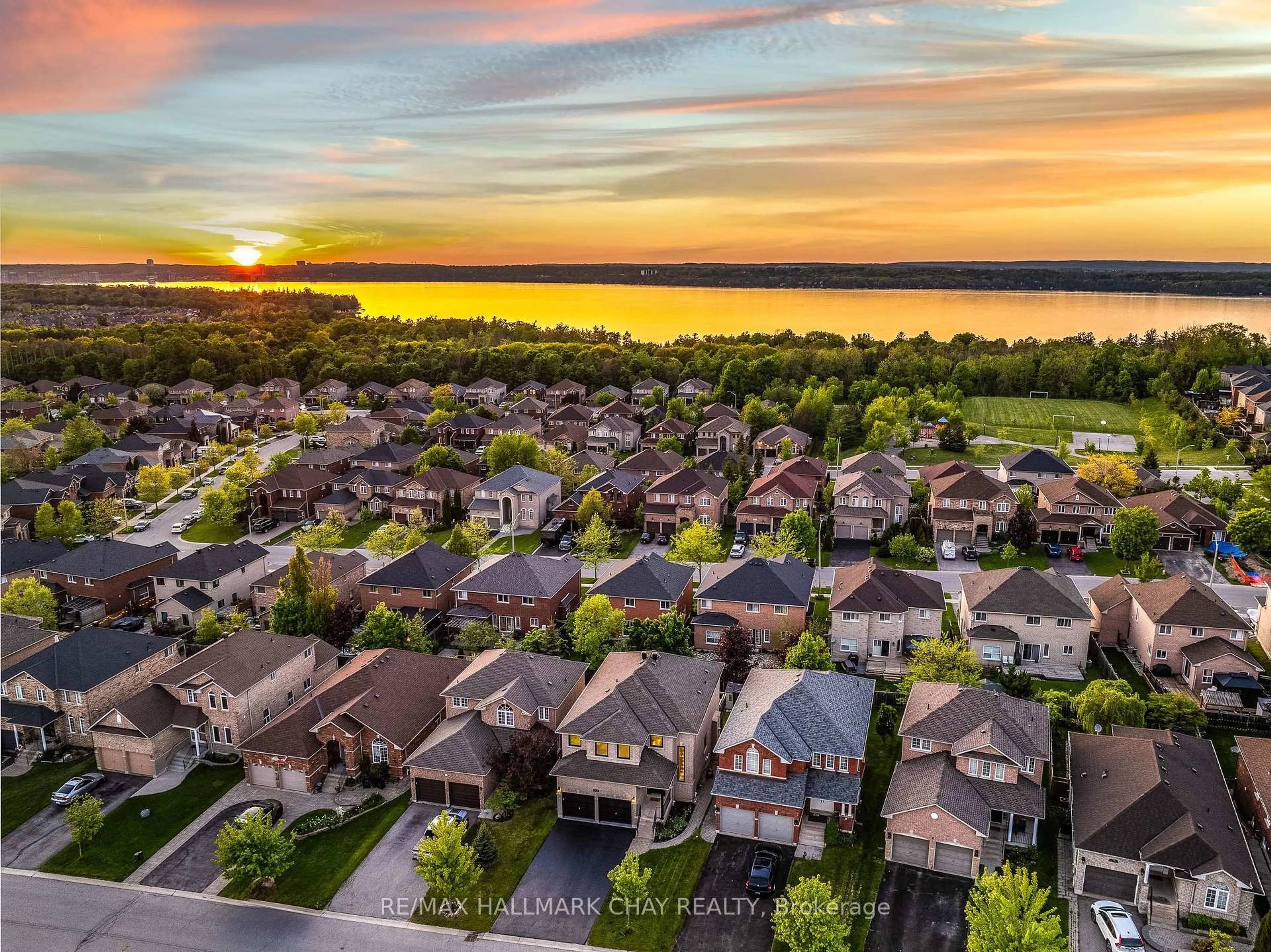 A pic from outside/outdoor area/front of a property/back of a property/a pic from drone, water/lake/river/ocean view for 12 Prince Of Wales Dr, Barrie Ontario L4N 0T5