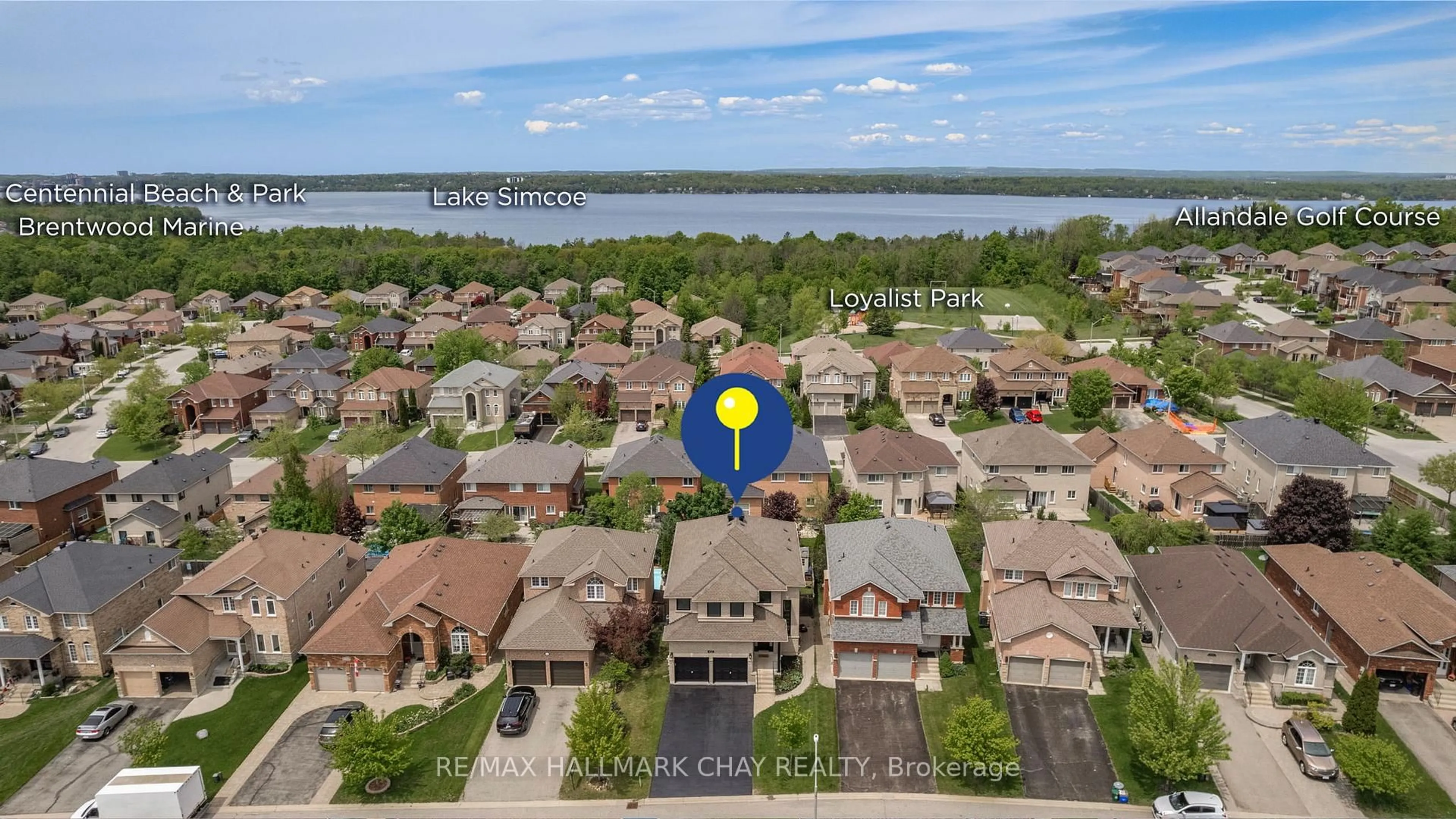 A pic from outside/outdoor area/front of a property/back of a property/a pic from drone, water/lake/river/ocean view for 12 Prince Of Wales Dr, Barrie Ontario L4N 0T5