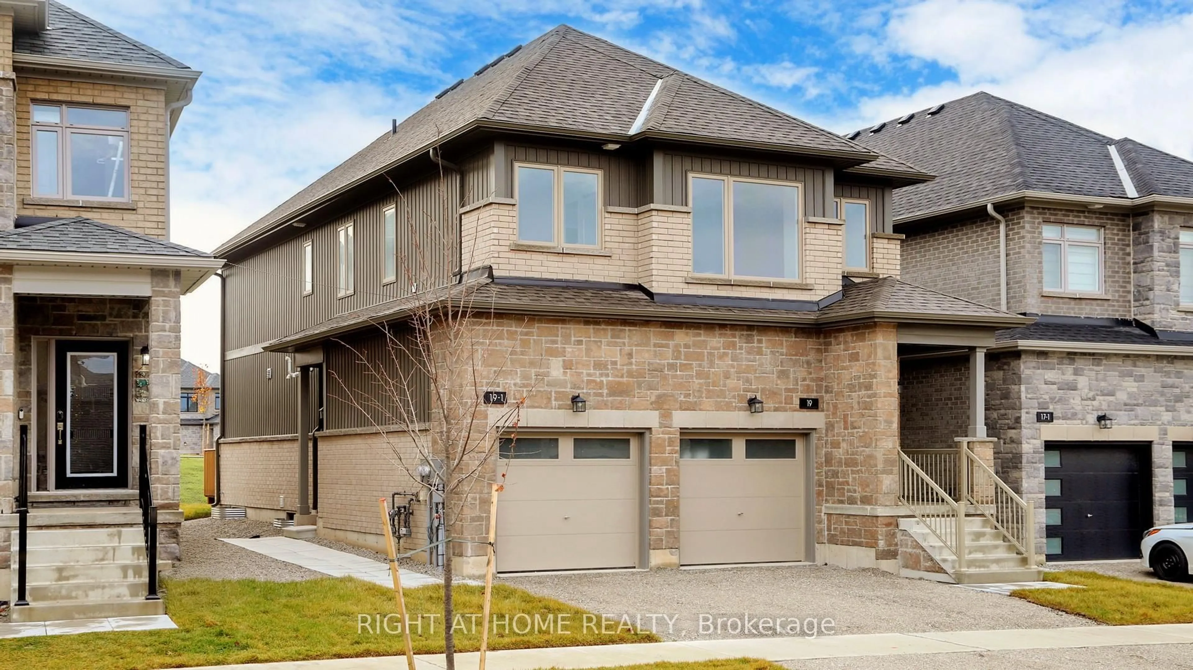 Home with brick exterior material, street for 19 Barnyard Tr, Barrie Ontario L9J 0C2