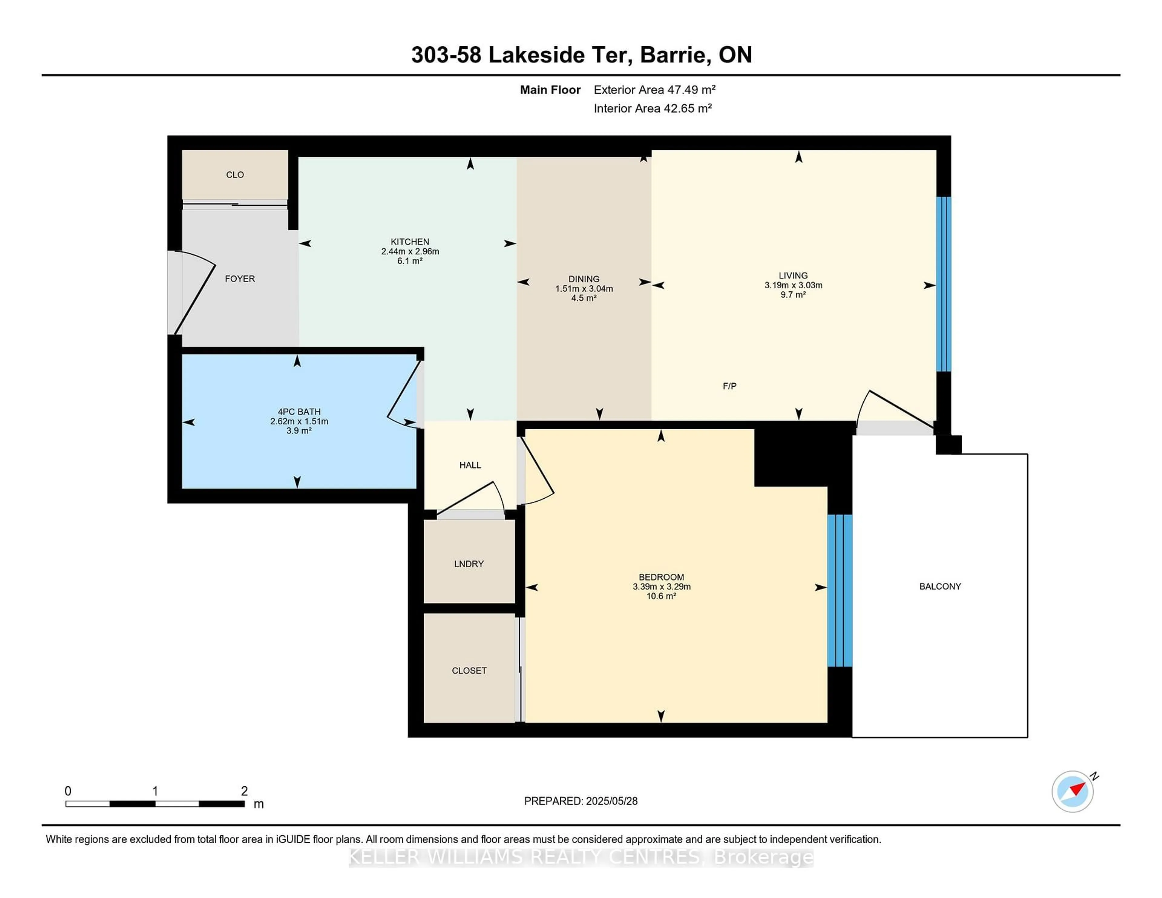Floor plan for 58 Lakeside Terr #303, Barrie Ontario L4M 7B9