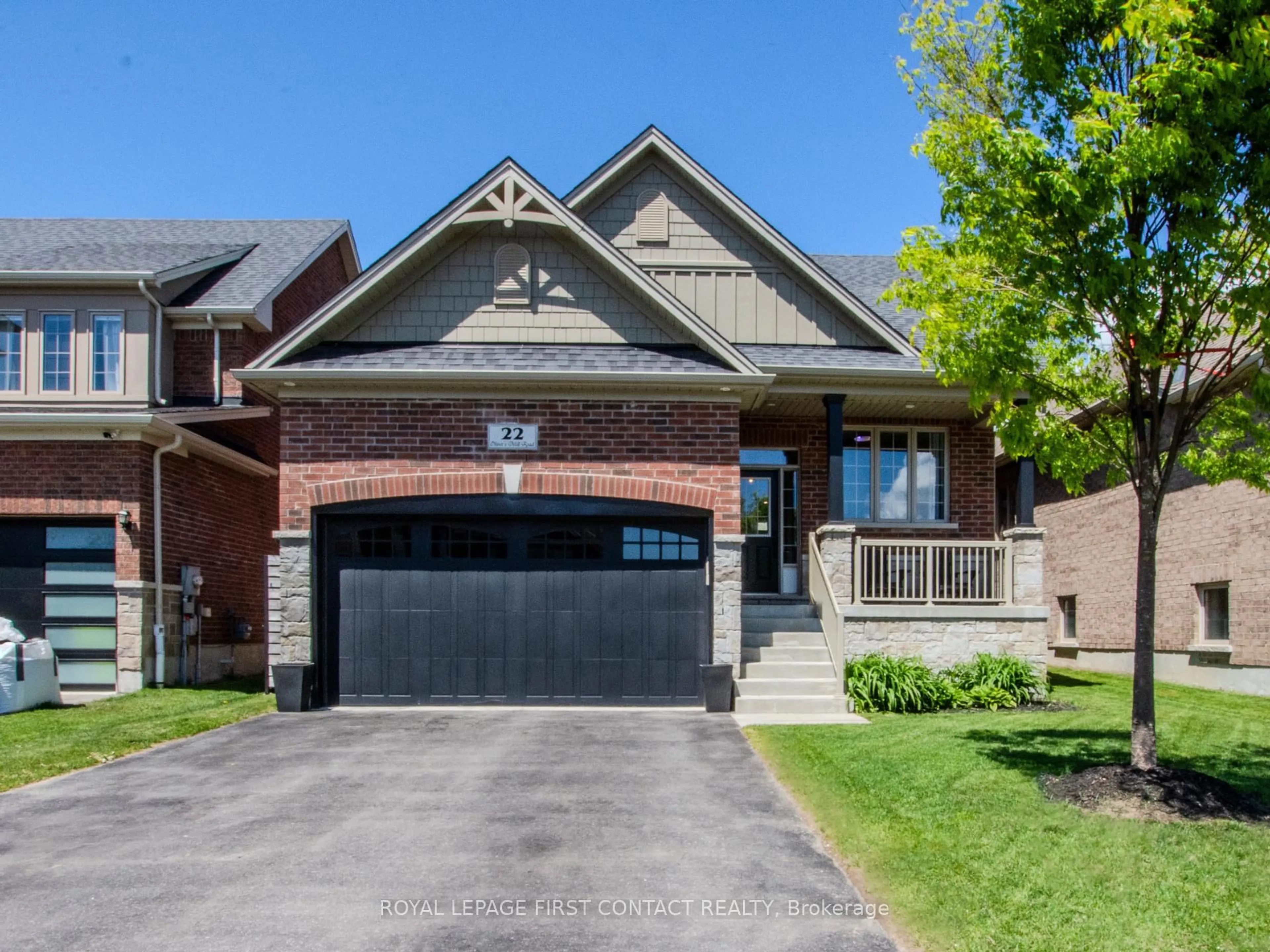 Home with brick exterior material, street for 22 Oliver's Mill Rd, Springwater Ontario L9X 0S8