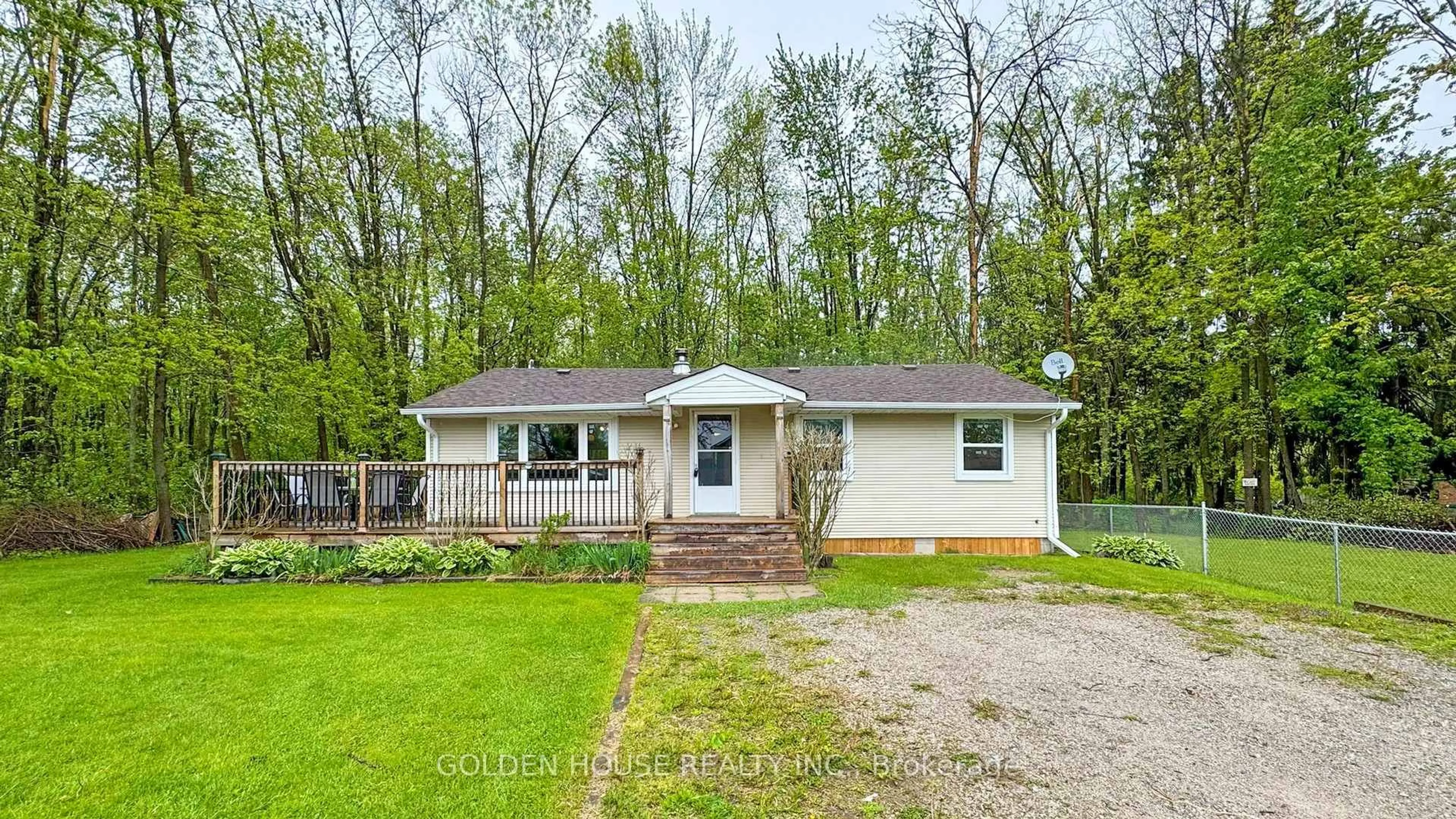 Home with vinyl exterior material, street for 3845 Glenrest Dr, Ramara Ontario L0K 1B0