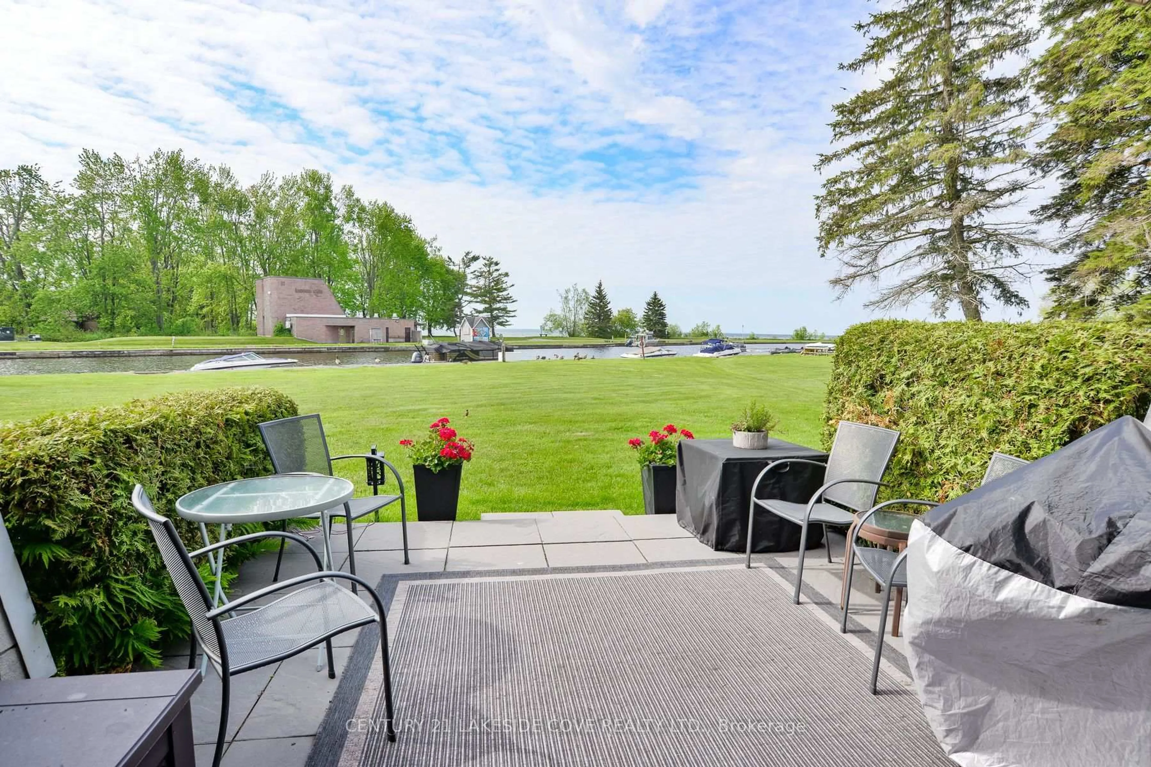 Patio, water/lake/river/ocean view for 1 Paradise Blvd #Unit 14, Ramara Ontario L0K 1B0