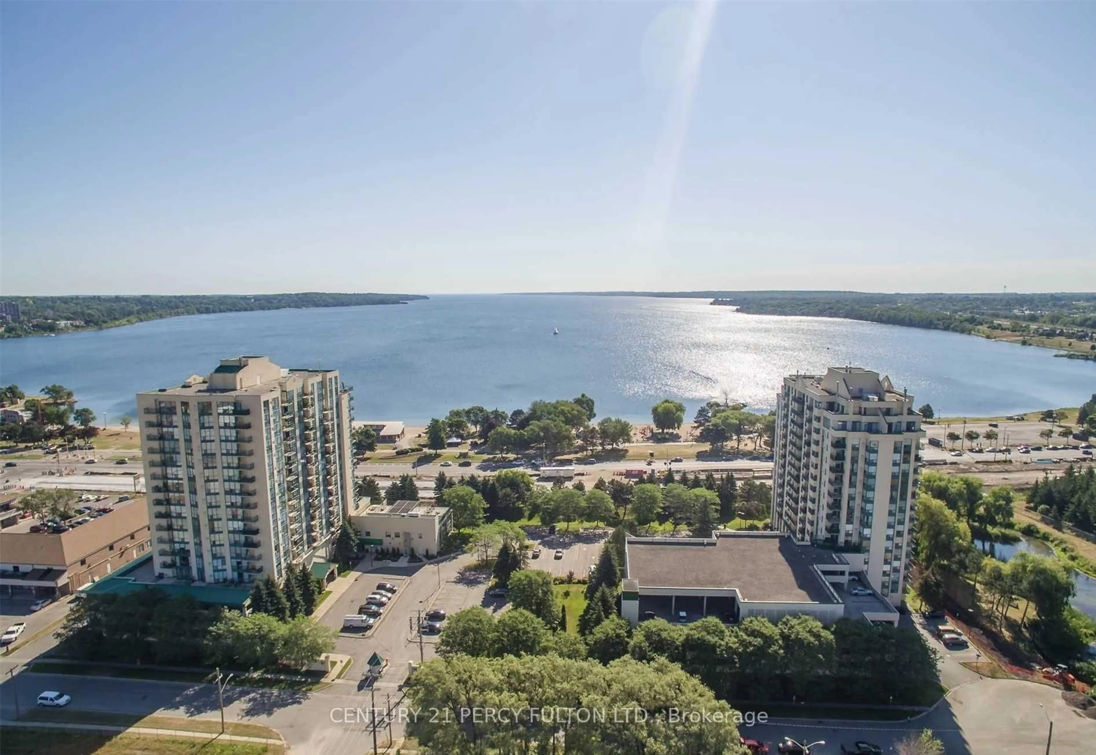 A pic from outside/outdoor area/front of a property/back of a property/a pic from drone, water/lake/river/ocean view for 75 Ellen St #1004, Barrie Ontario L4N 7R6