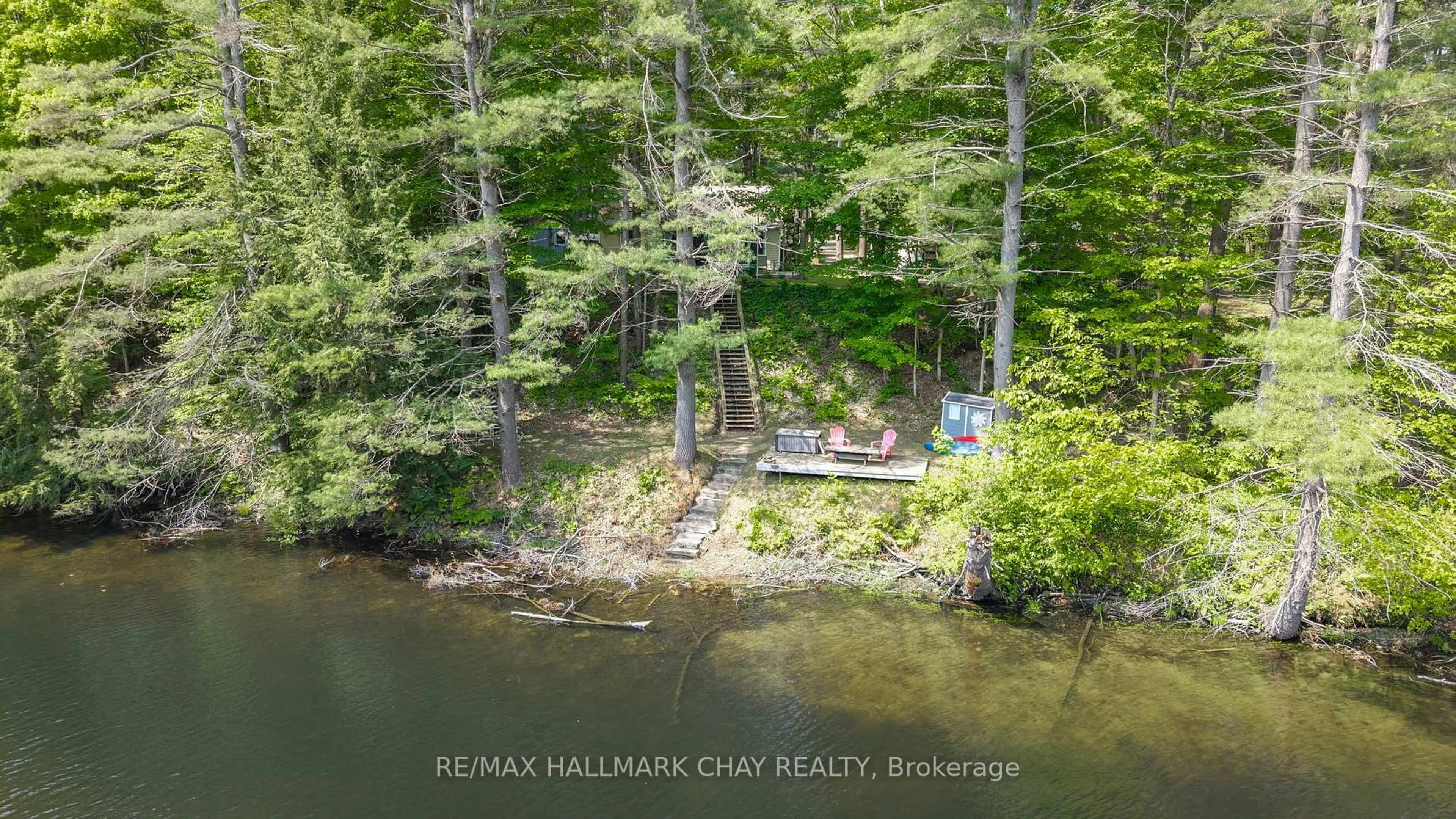 A pic from outside/outdoor area/front of a property/back of a property/a pic from drone, water/lake/river/ocean view for 4310 Canal Rd, Severn Ontario L0K 2B0
