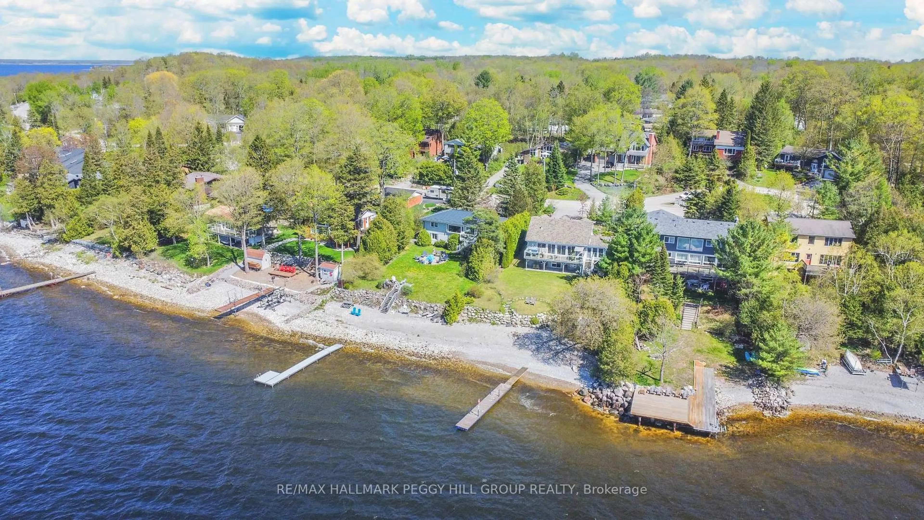 A pic from outside/outdoor area/front of a property/back of a property/a pic from drone, water/lake/river/ocean view for 30 Georgian Lane, Tay Ontario L0K 1R0