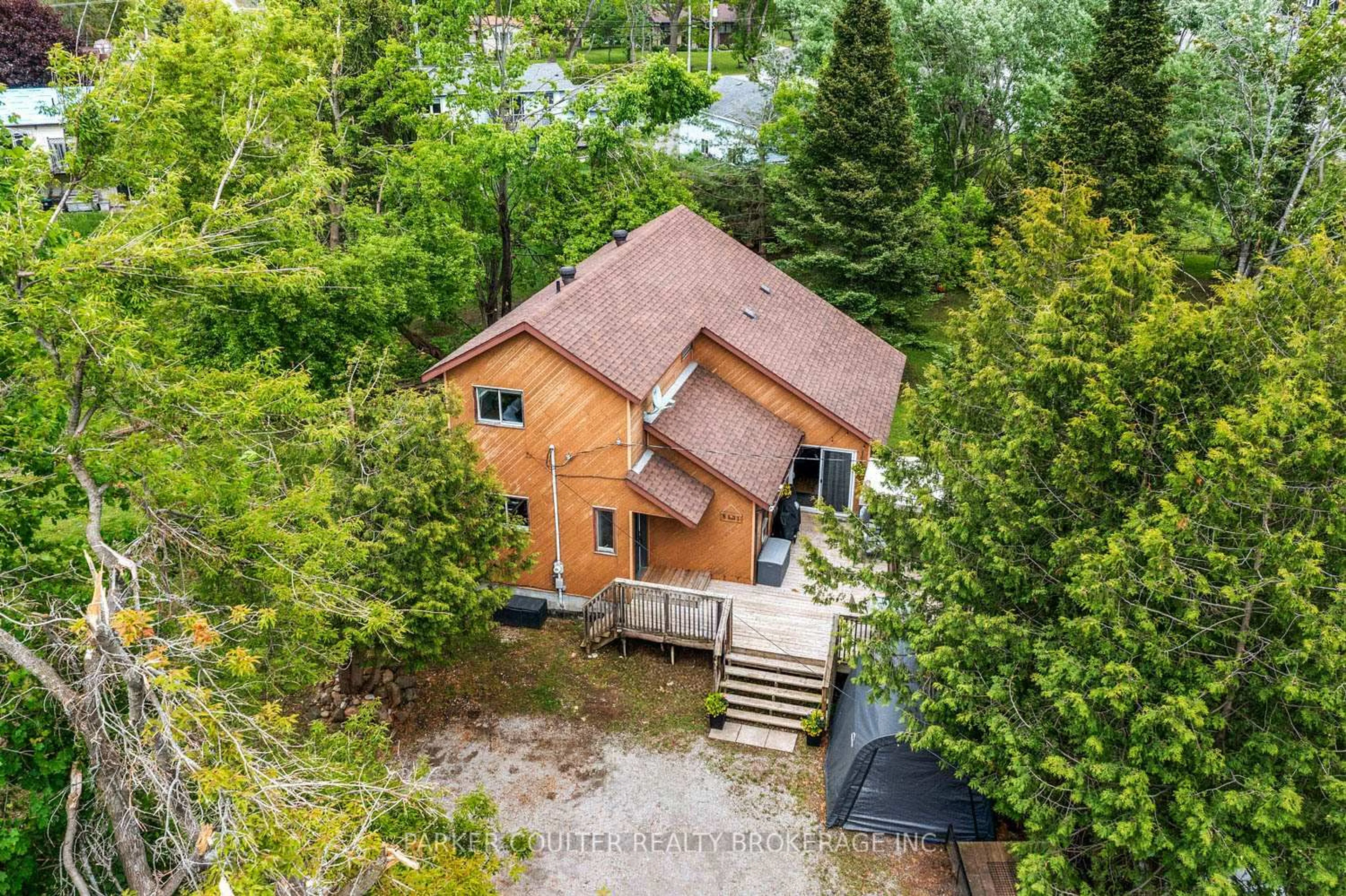 A pic from outside/outdoor area/front of a property/back of a property/a pic from drone, forest/trees view for 8531 Hwy 12, Orillia Ontario L3V 6H2