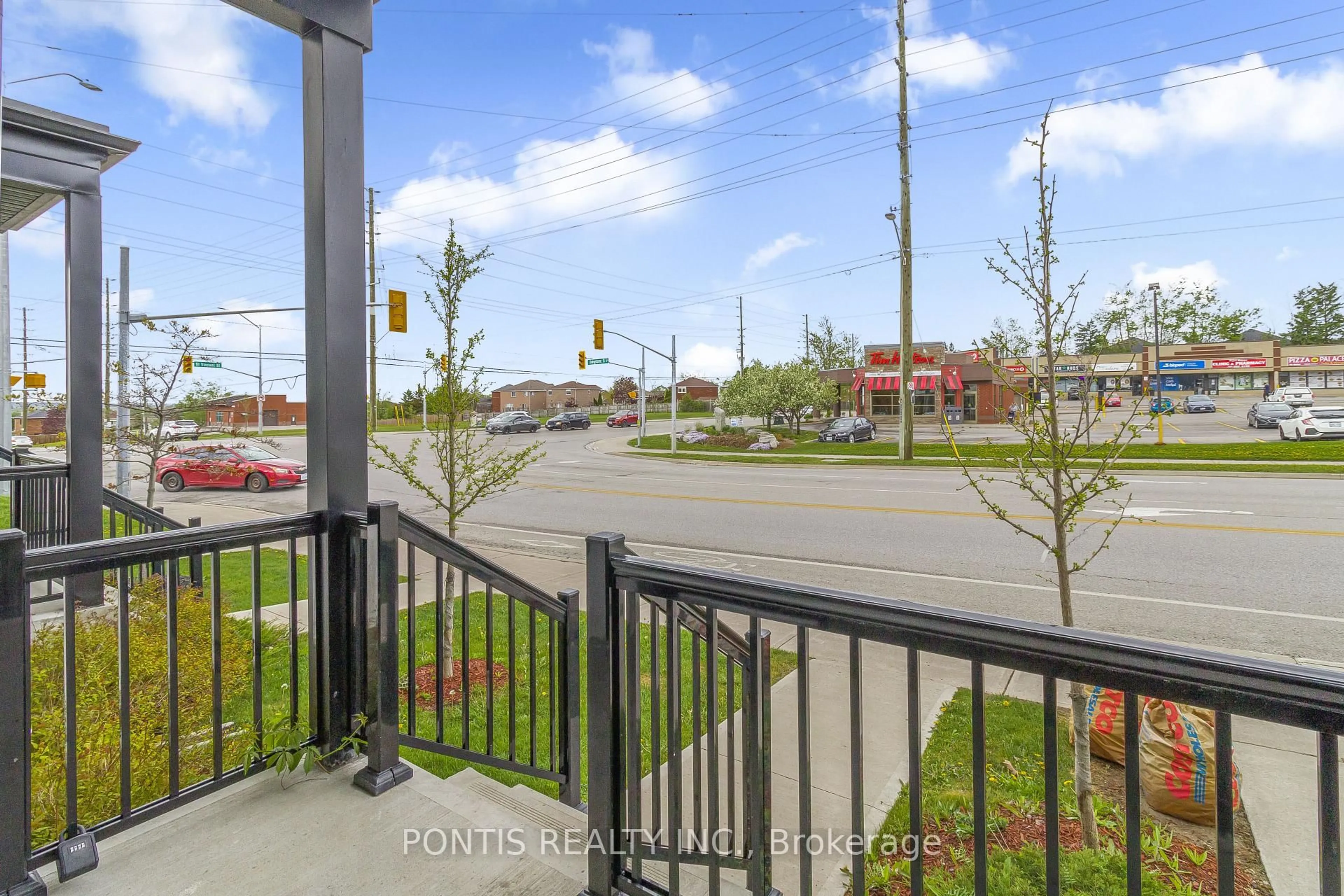 Patio, city buildings view from balcony for 21 STONEHART Lane #18, Barrie Ontario L4M 7E8