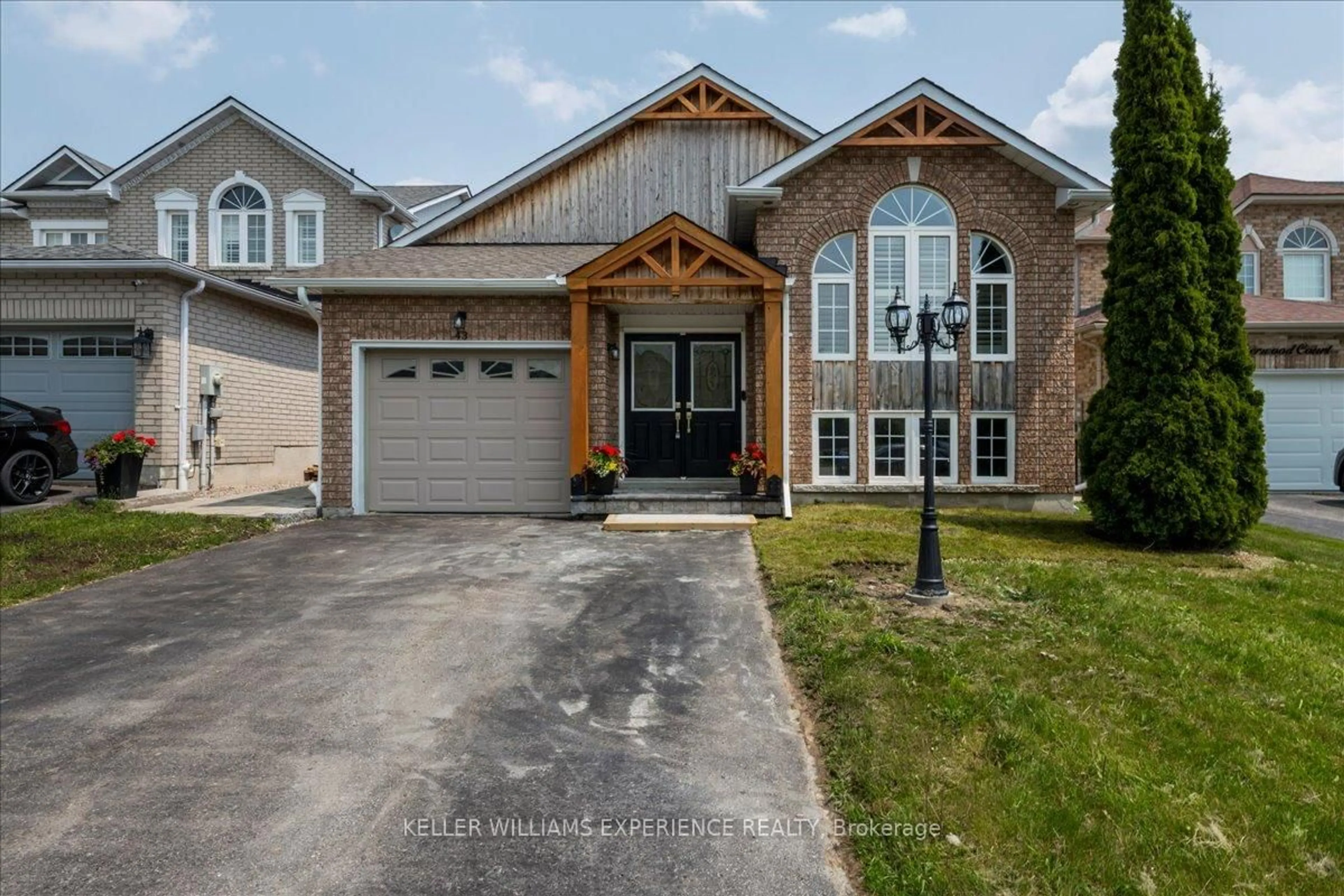 Home with brick exterior material, street for 43 Sherwood Crt, Barrie Ontario L4N 9V1