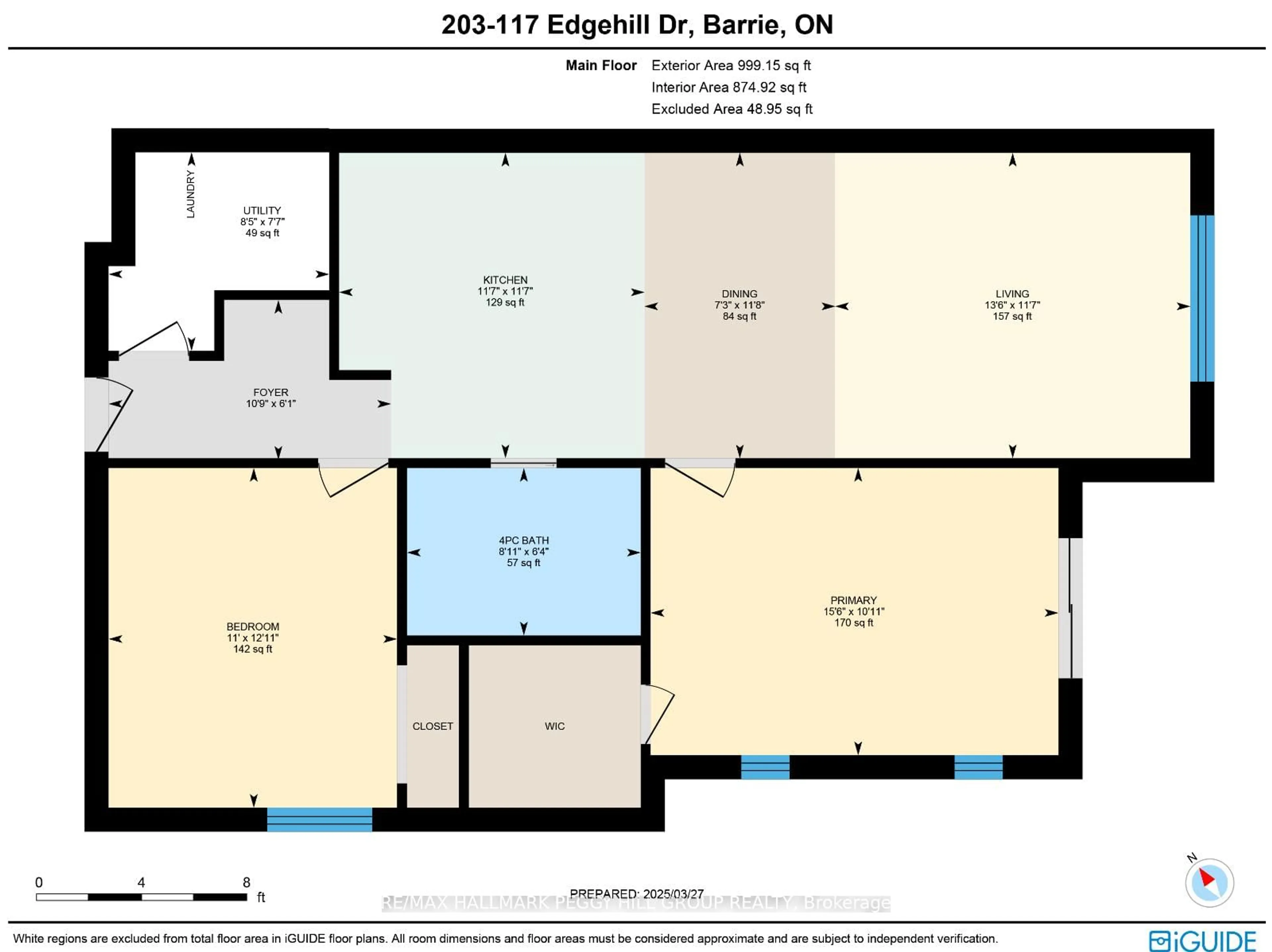 Floor plan for 117 Edgehill Dr #203, Barrie Ontario L4N 1L9