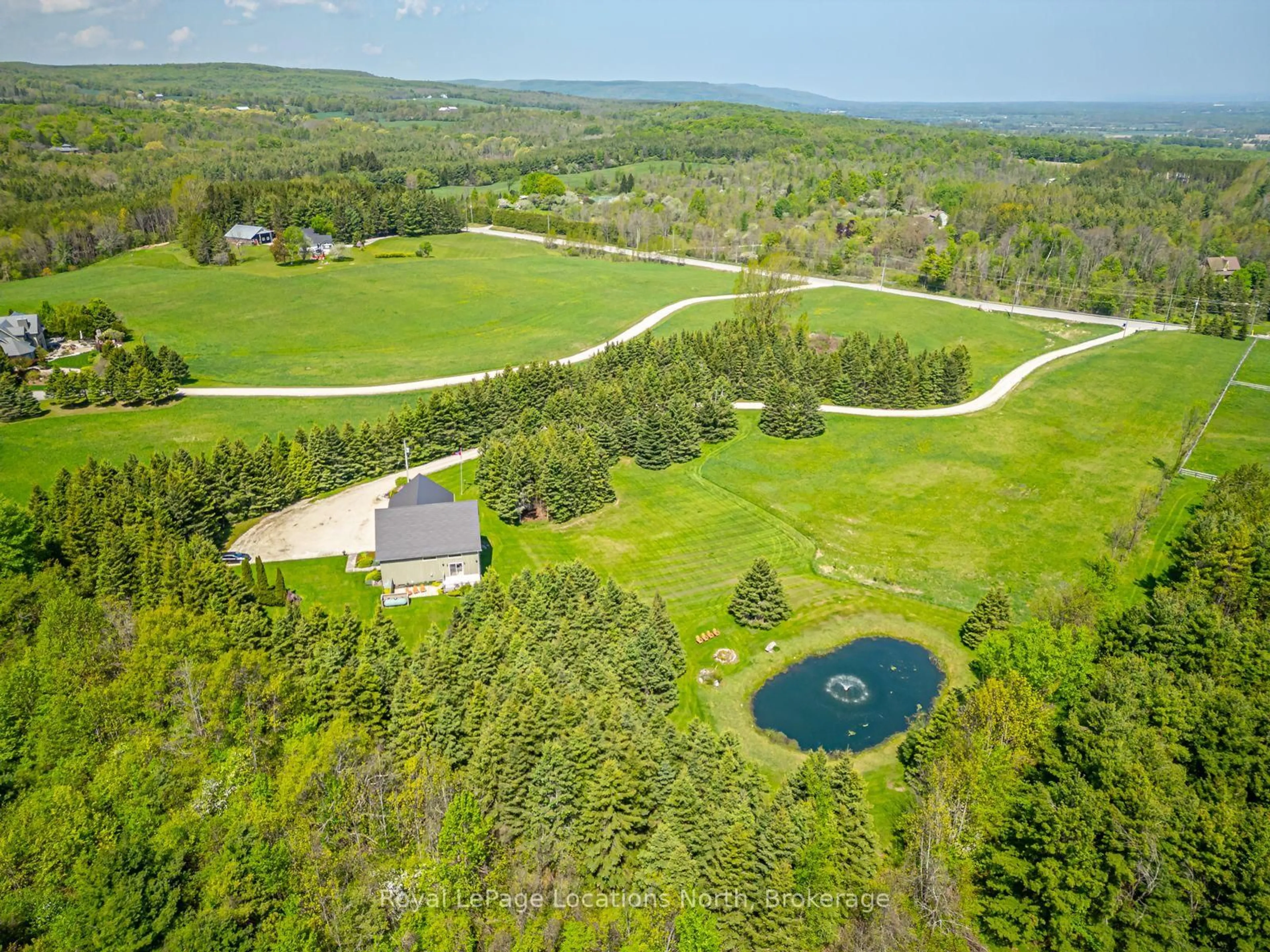 A pic from outside/outdoor area/front of a property/back of a property/a pic from drone, water/lake/river/ocean view for 9197 County 91 Rd, Clearview Ontario L0M 1H0