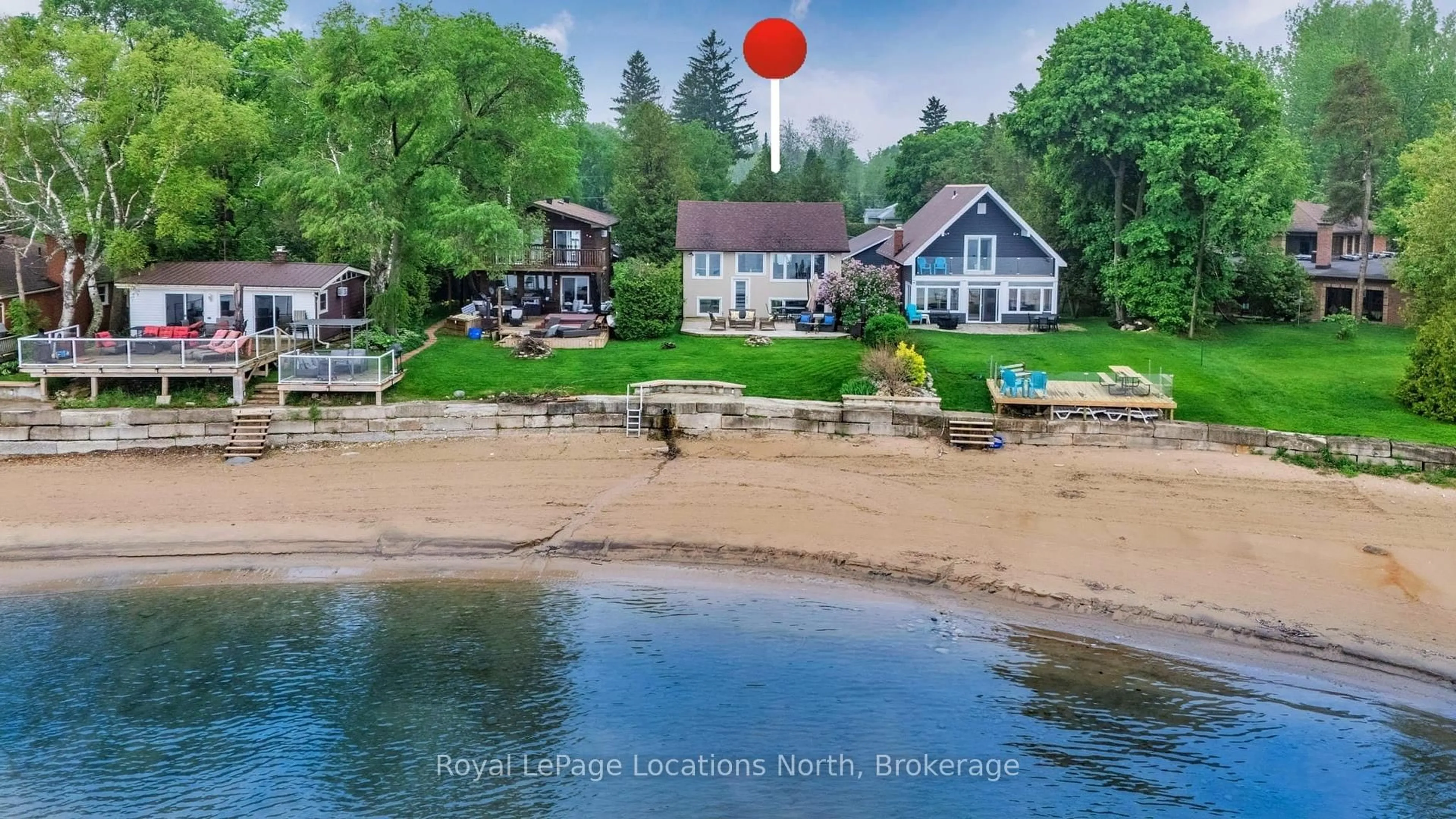A pic from outside/outdoor area/front of a property/back of a property/a pic from drone, water/lake/river/ocean view for 1958 Shore Lane, Wasaga Beach Ontario L9Z 1T7
