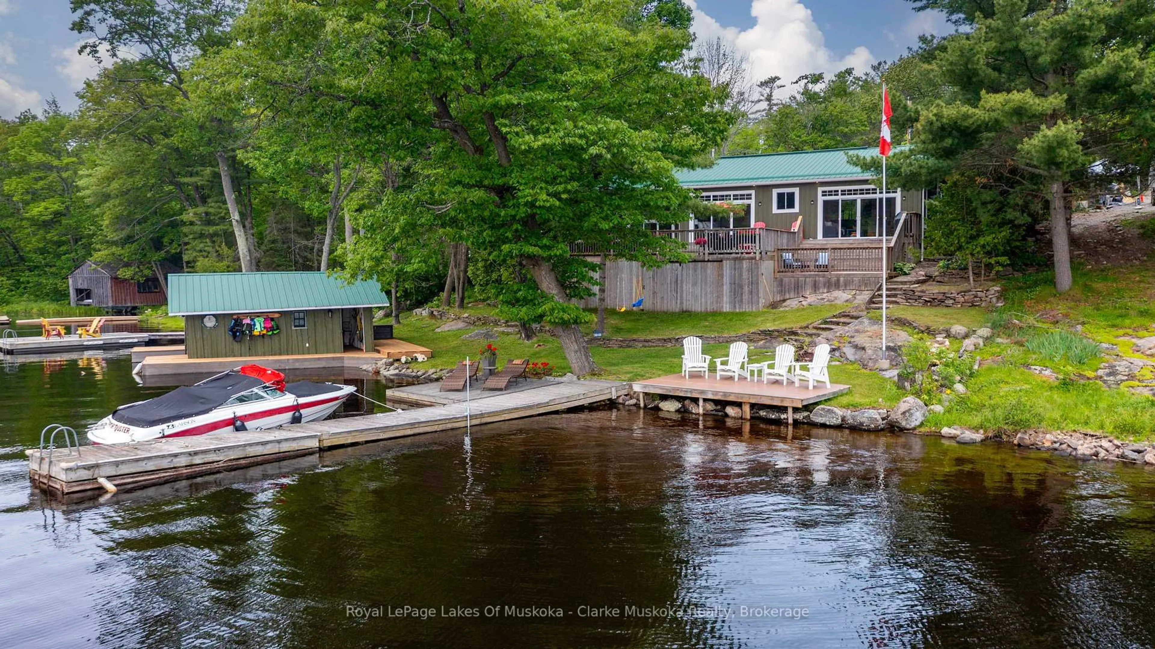 A pic from outside/outdoor area/front of a property/back of a property/a pic from drone, water/lake/river/ocean view for 1719 Ellis Rd, Severn Ontario L0K 1E0