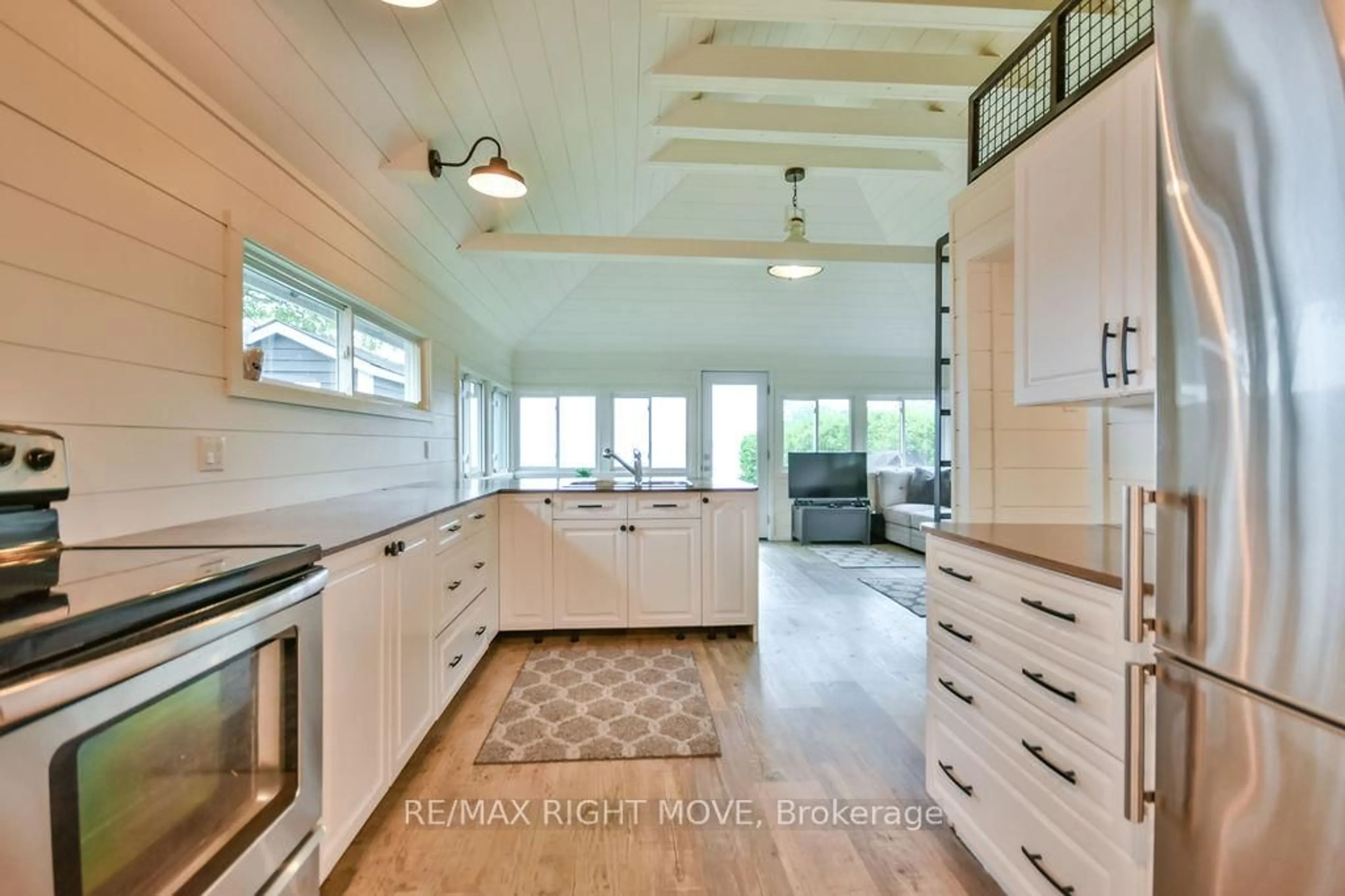 Open concept kitchen, ceramic/tile floor for 4458 Plum Point Rd, Ramara Ontario L3V 0L4
