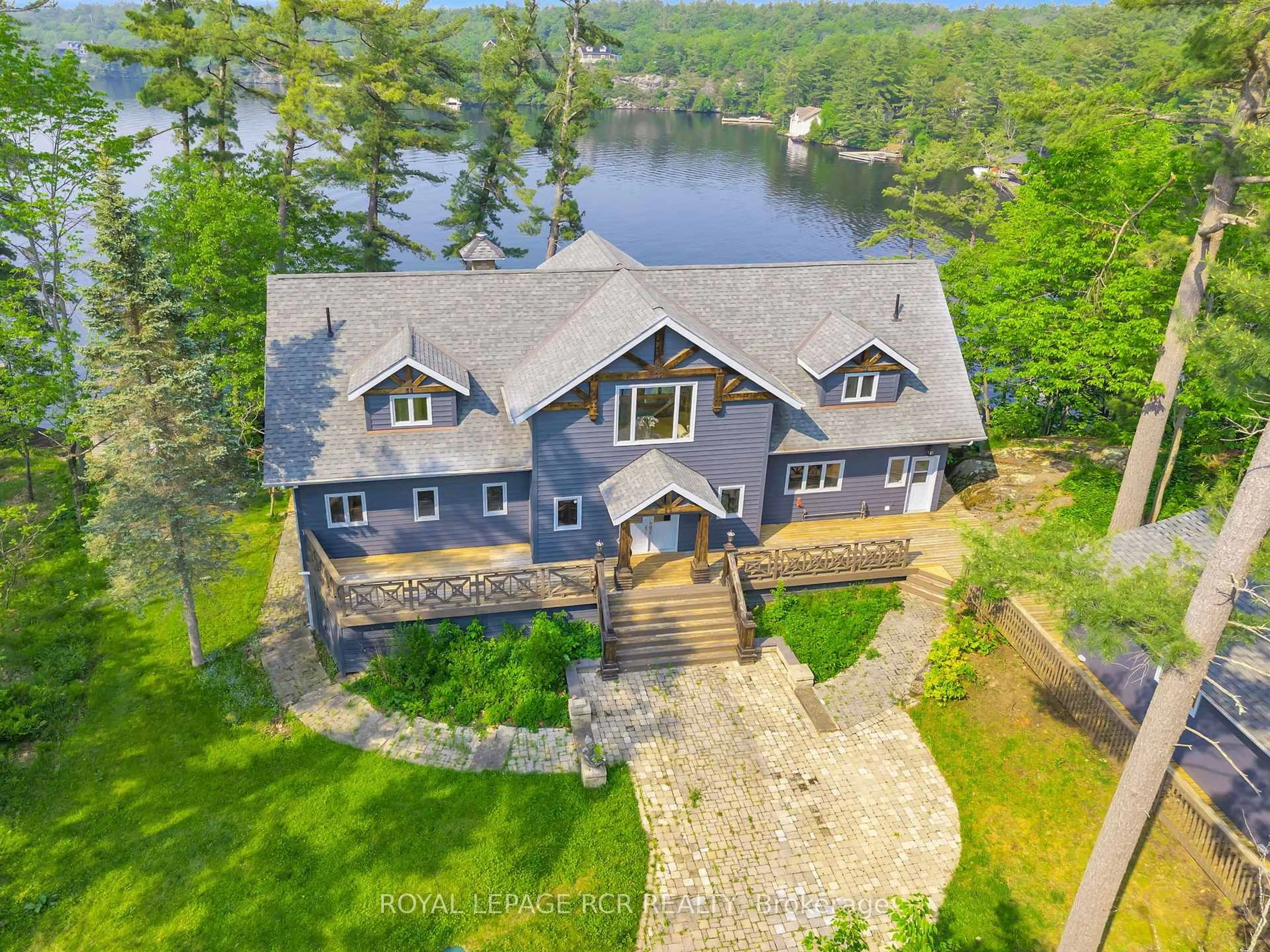 A pic from outside/outdoor area/front of a property/back of a property/a pic from drone, water/lake/river/ocean view for 1754 Pappy Gill Lane, Severn Ontario L0K 1E0