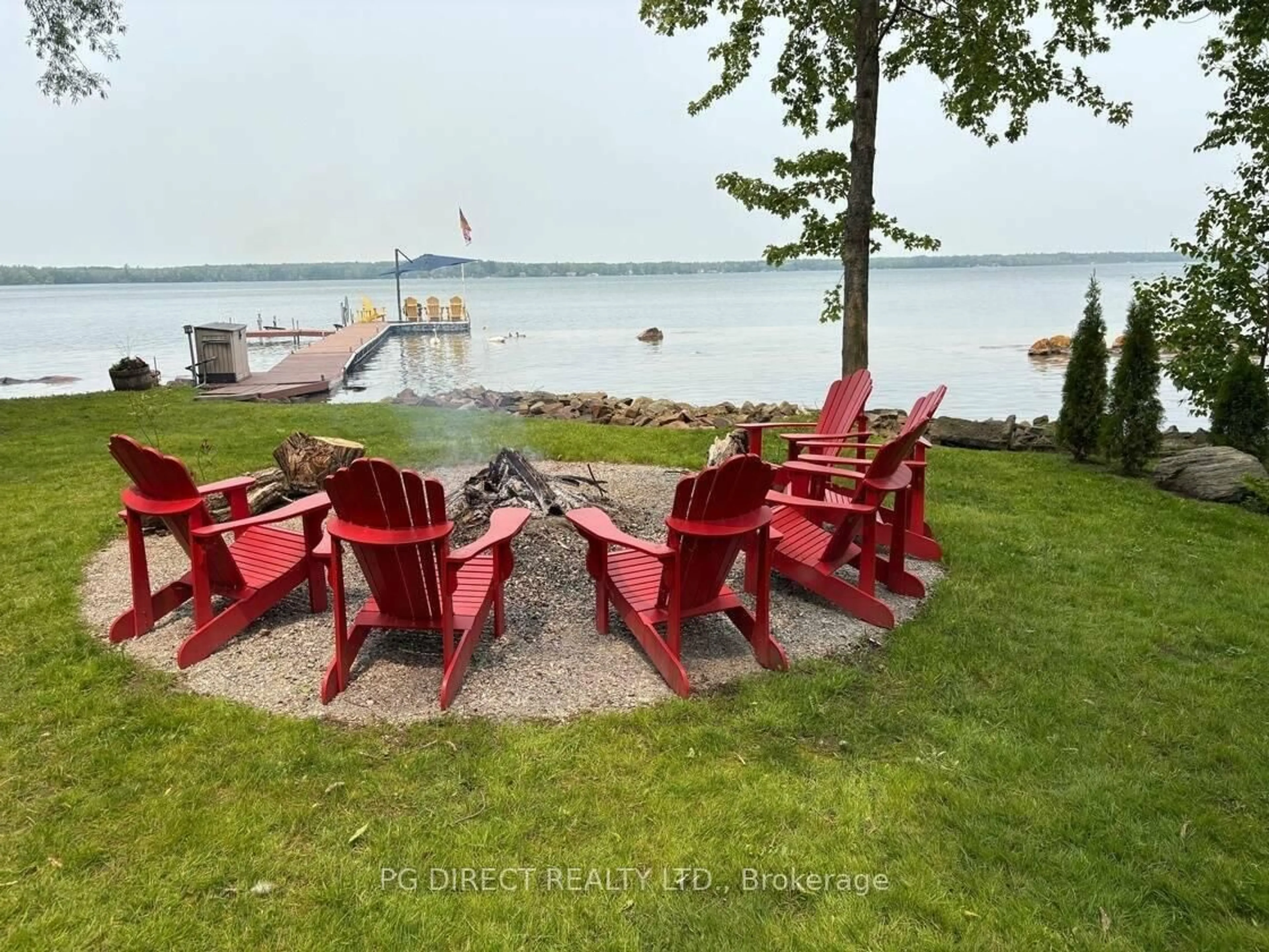 Patio, water/lake/river/ocean view for 7092 Beach Dr, Ramara Ontario L0K 2B0