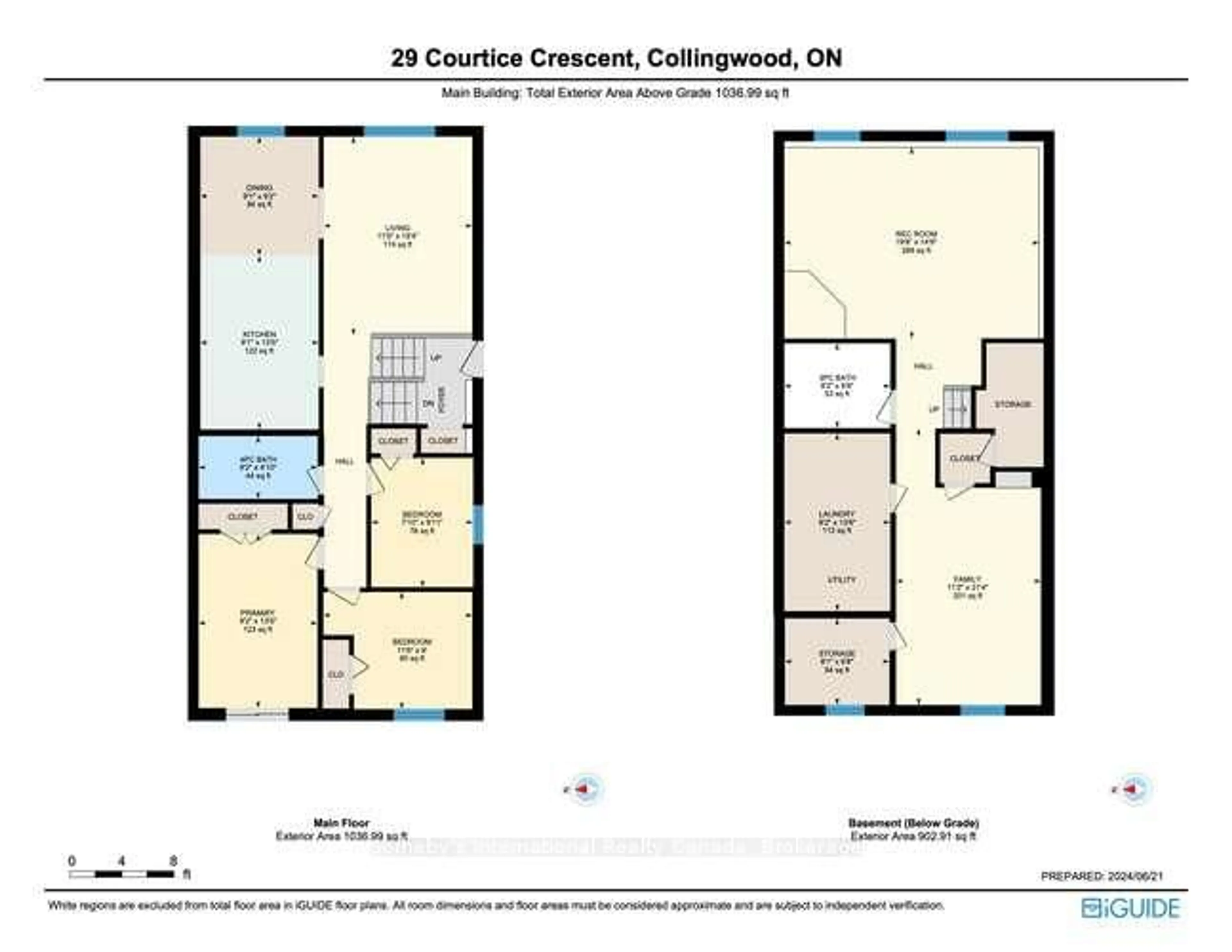 Floor plan for 29 COURTICE Cres, Collingwood Ontario L9Y 4N7