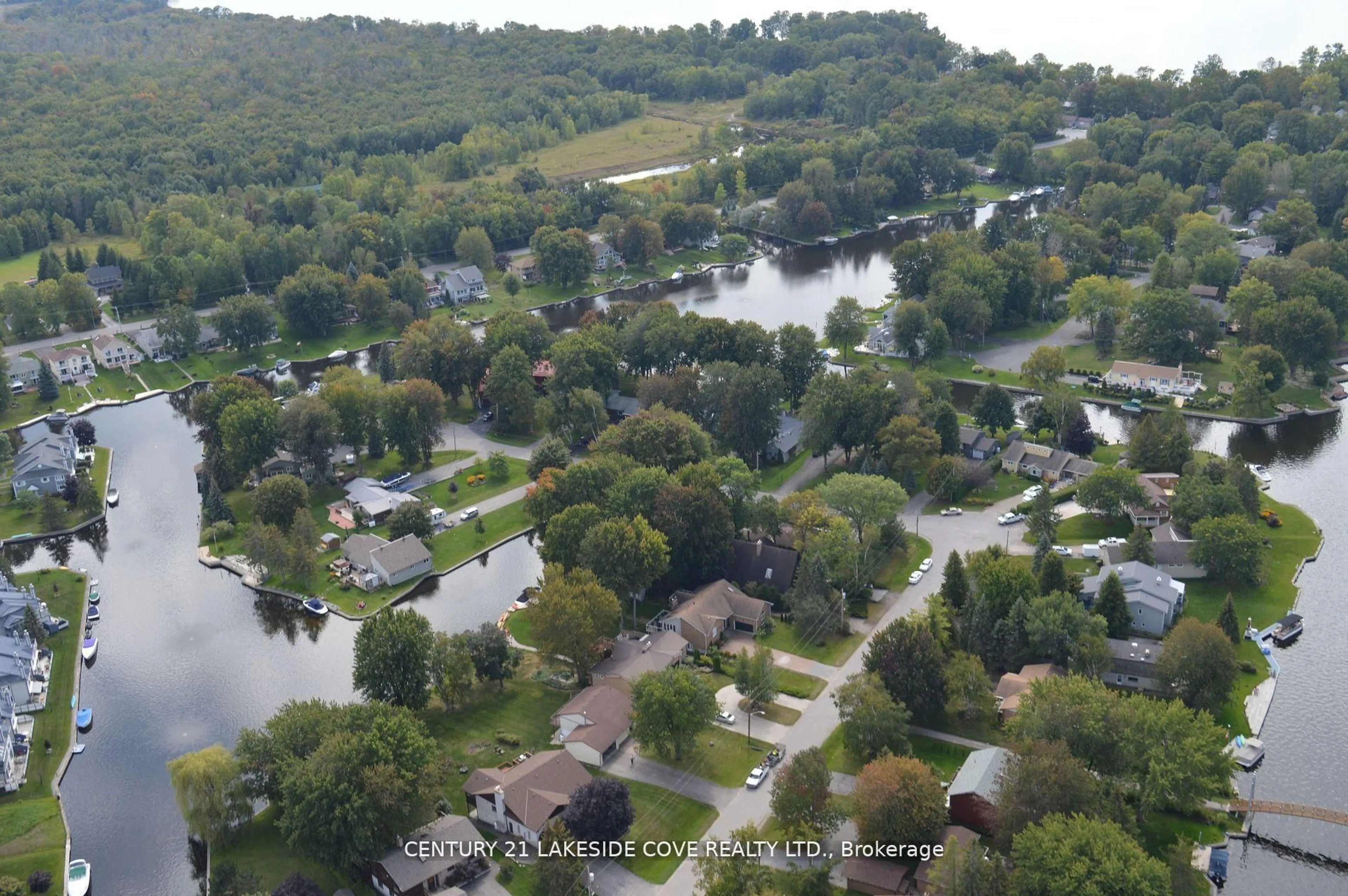 A pic from outside/outdoor area/front of a property/back of a property/a pic from drone, water/lake/river/ocean view for 51 Ridge Ave, Ramara Ontario L0K 1B0