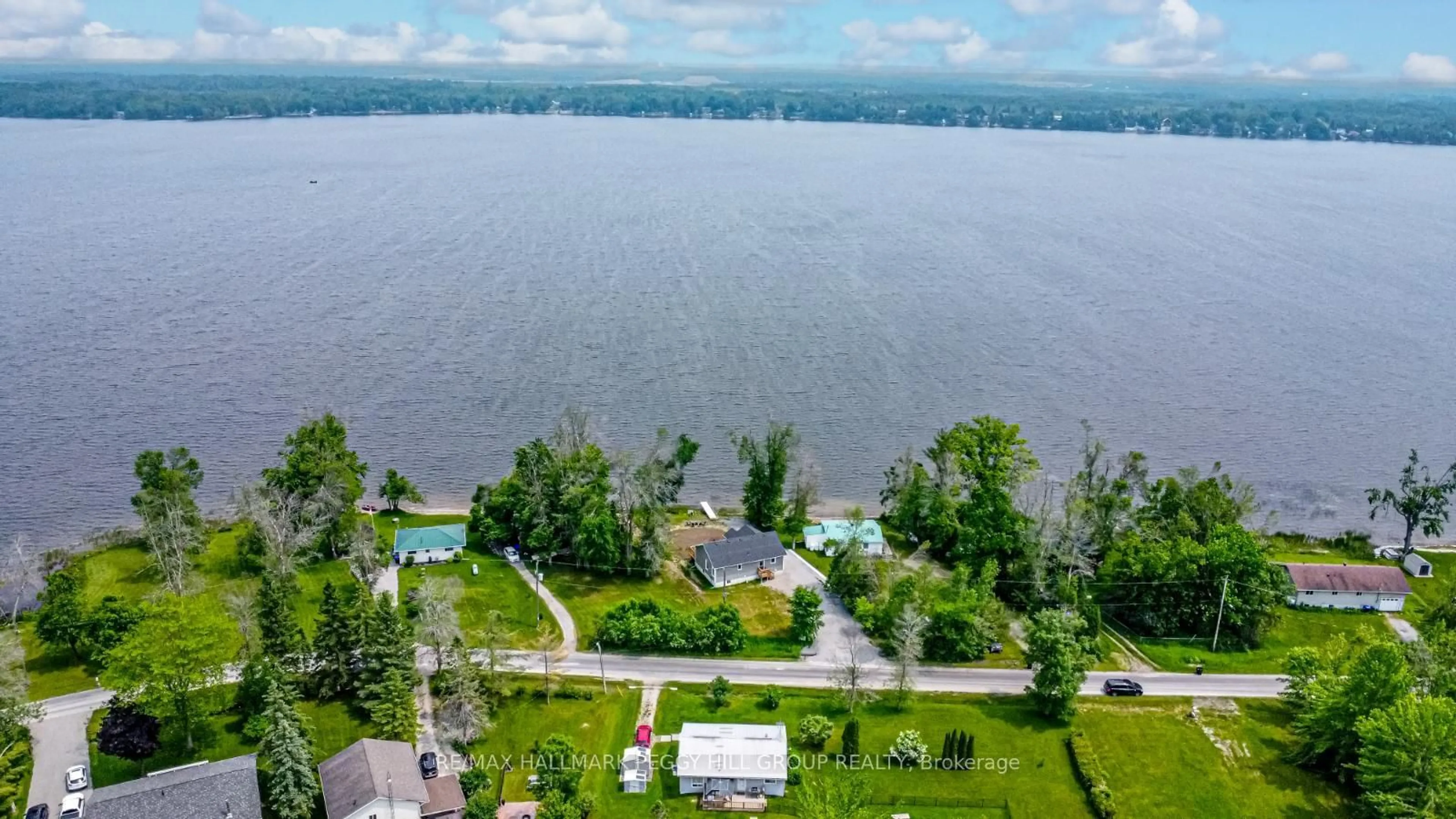 A pic from outside/outdoor area/front of a property/back of a property/a pic from drone, water/lake/river/ocean view for 4097 Dalrymple Dr, Ramara Ontario L0K 1B0