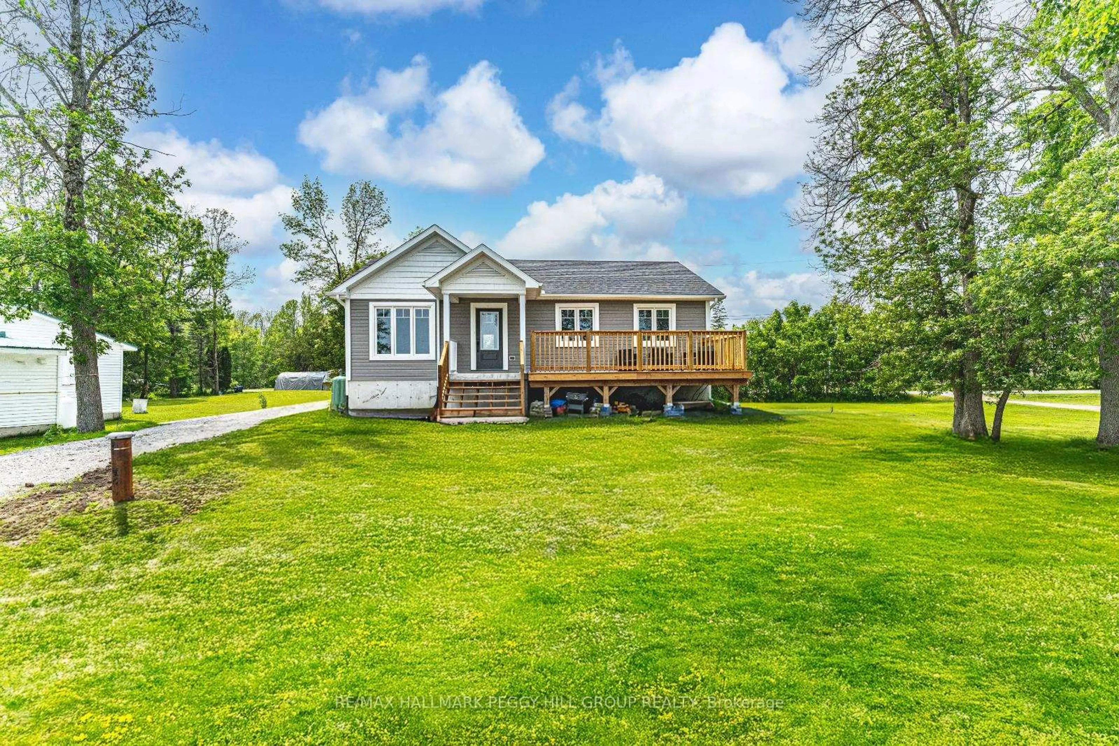 A pic from outside/outdoor area/front of a property/back of a property/a pic from drone, water/lake/river/ocean view for 4097 Dalrymple Dr, Ramara Ontario L0K 1B0