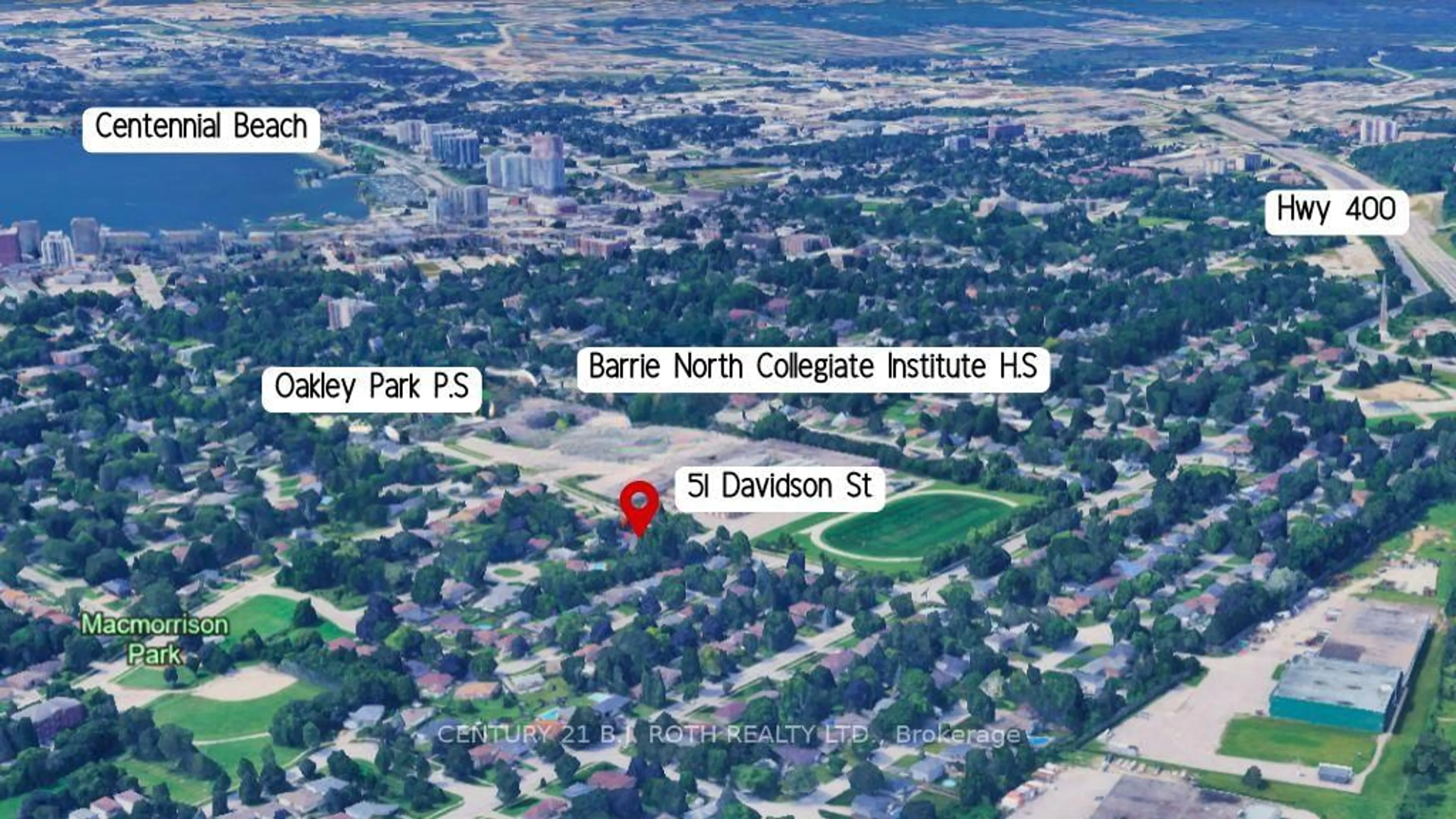 Picture of a map for 51 Davidson St, Barrie Ontario L4M 3S1