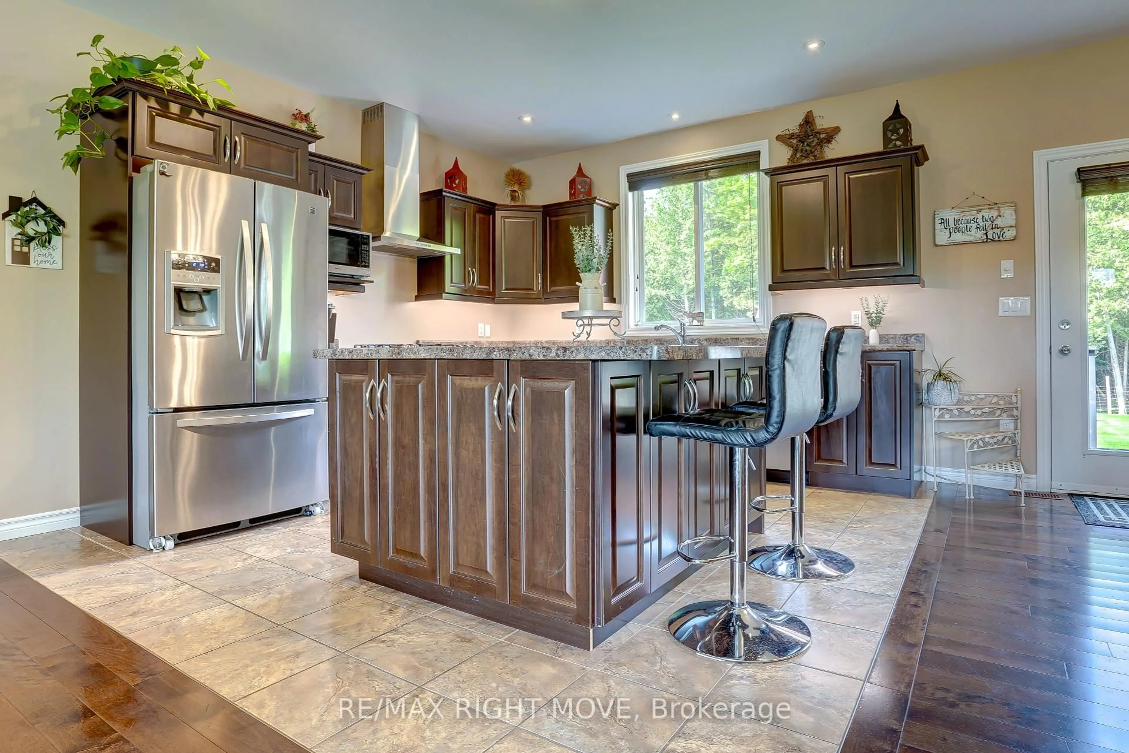 Open concept kitchen, ceramic/tile floor for 1968 Balkwill Line, Severn Ontario L0K 1E0
