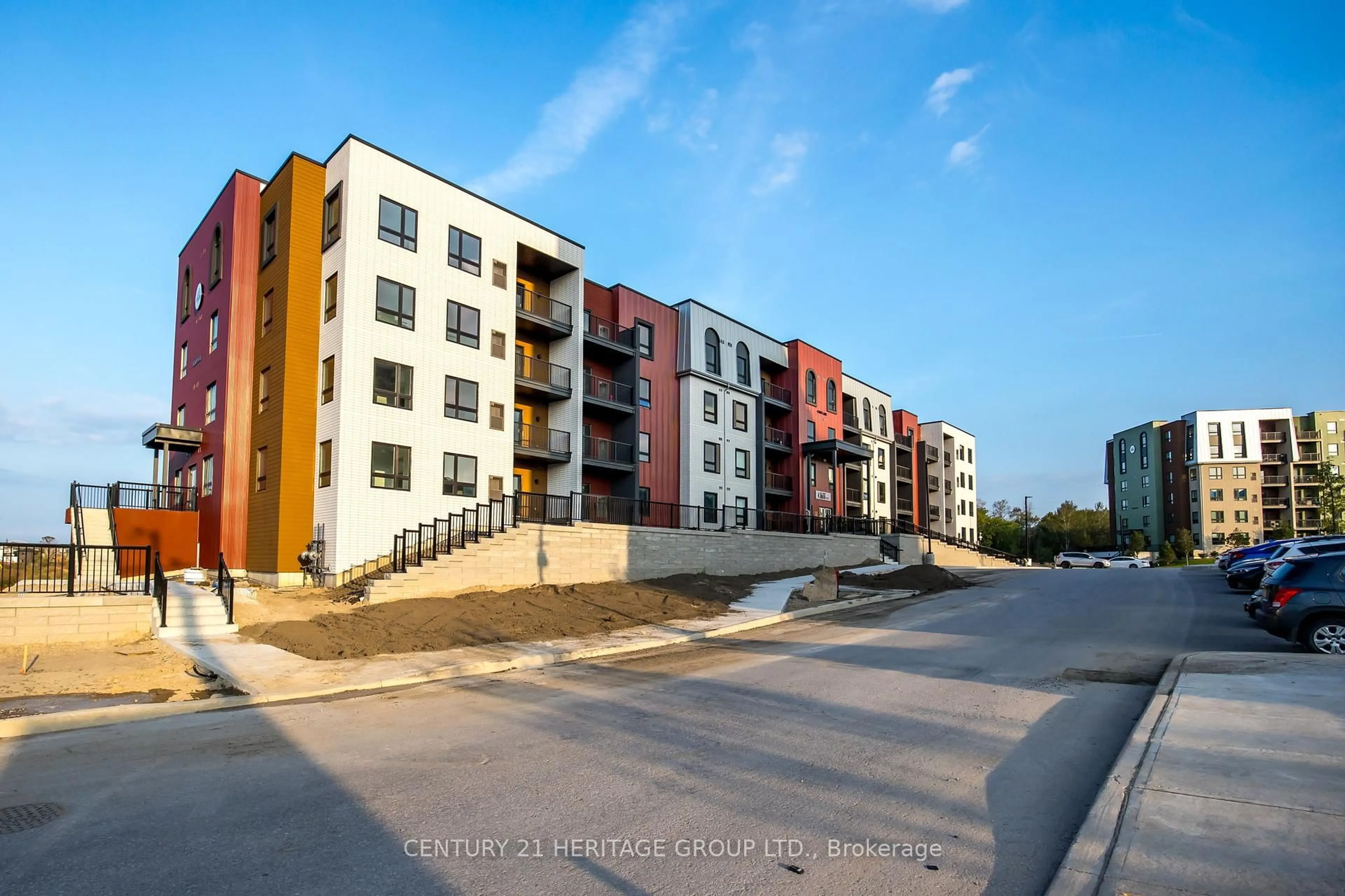A pic from outside/outdoor area/front of a property/back of a property/a pic from drone, street for 1 Chef Lane #402, Barrie Ontario L9J 0T1