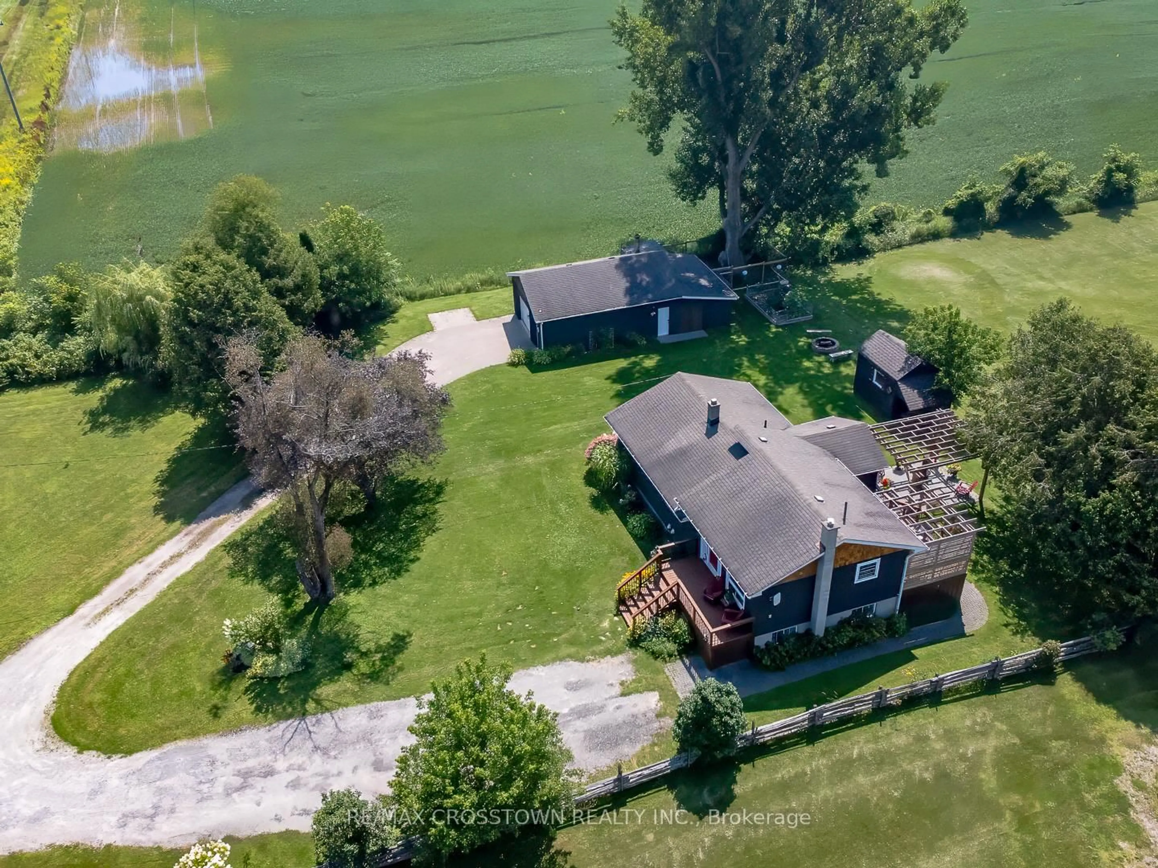 A pic from outside/outdoor area/front of a property/back of a property/a pic from drone, water/lake/river/ocean view for 14308 County 27 Rd, Springwater Ontario L0L 1P0