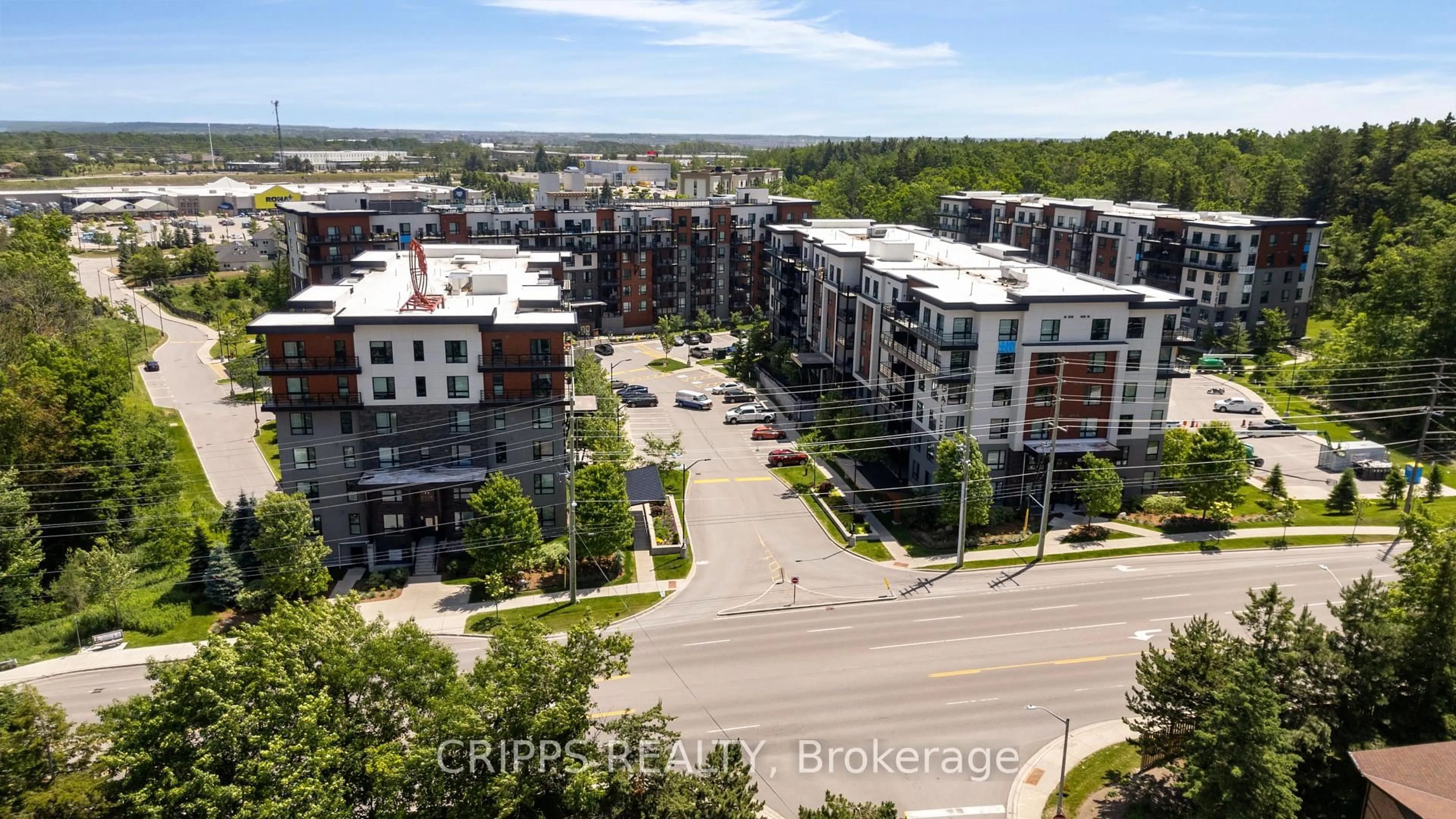 A pic from outside/outdoor area/front of a property/back of a property/a pic from drone, city buildings view from balcony for 306 Essa Rd #112, Barrie Ontario L9J 0H5