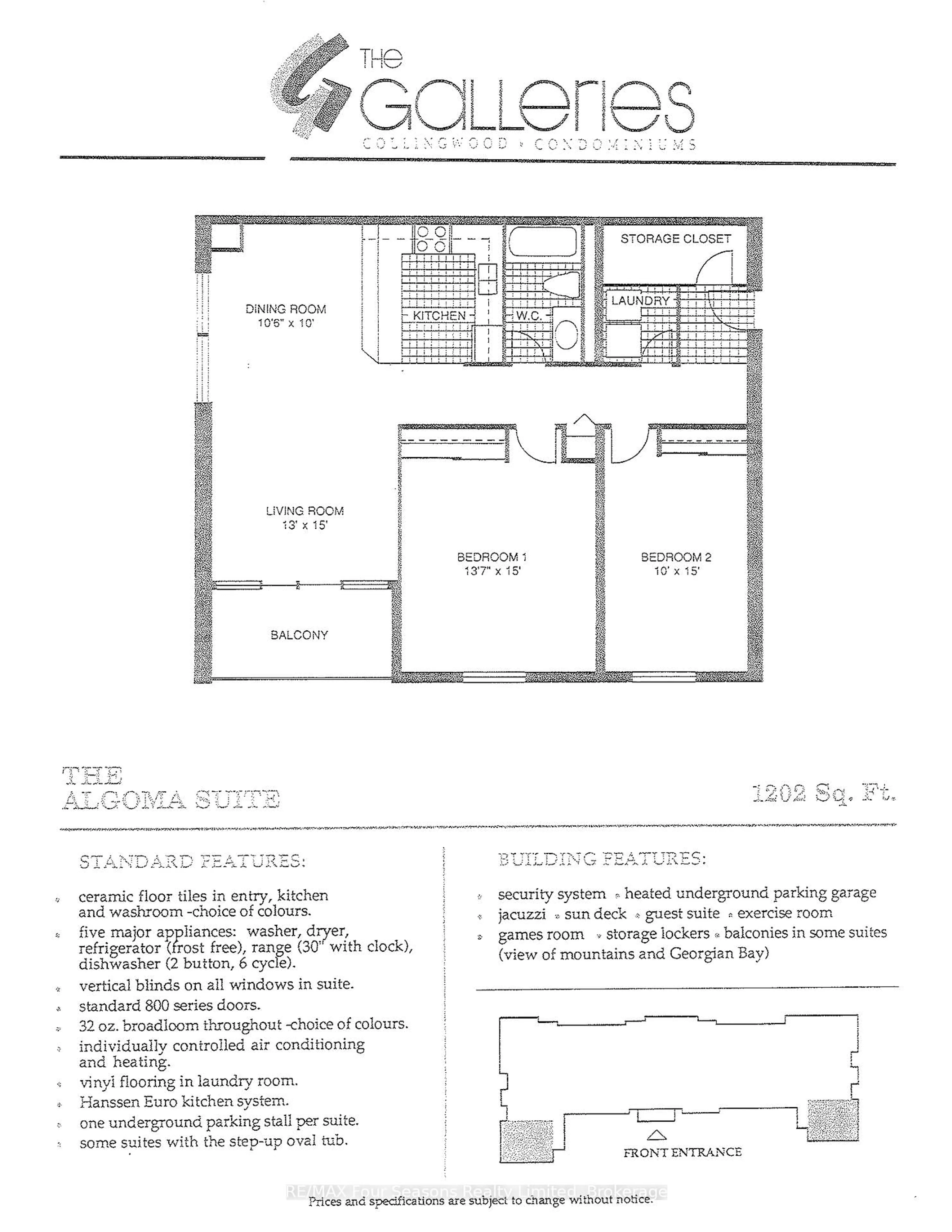Floor plan for 172 Eighth St #316, Collingwood Ontario L9Y 4T2