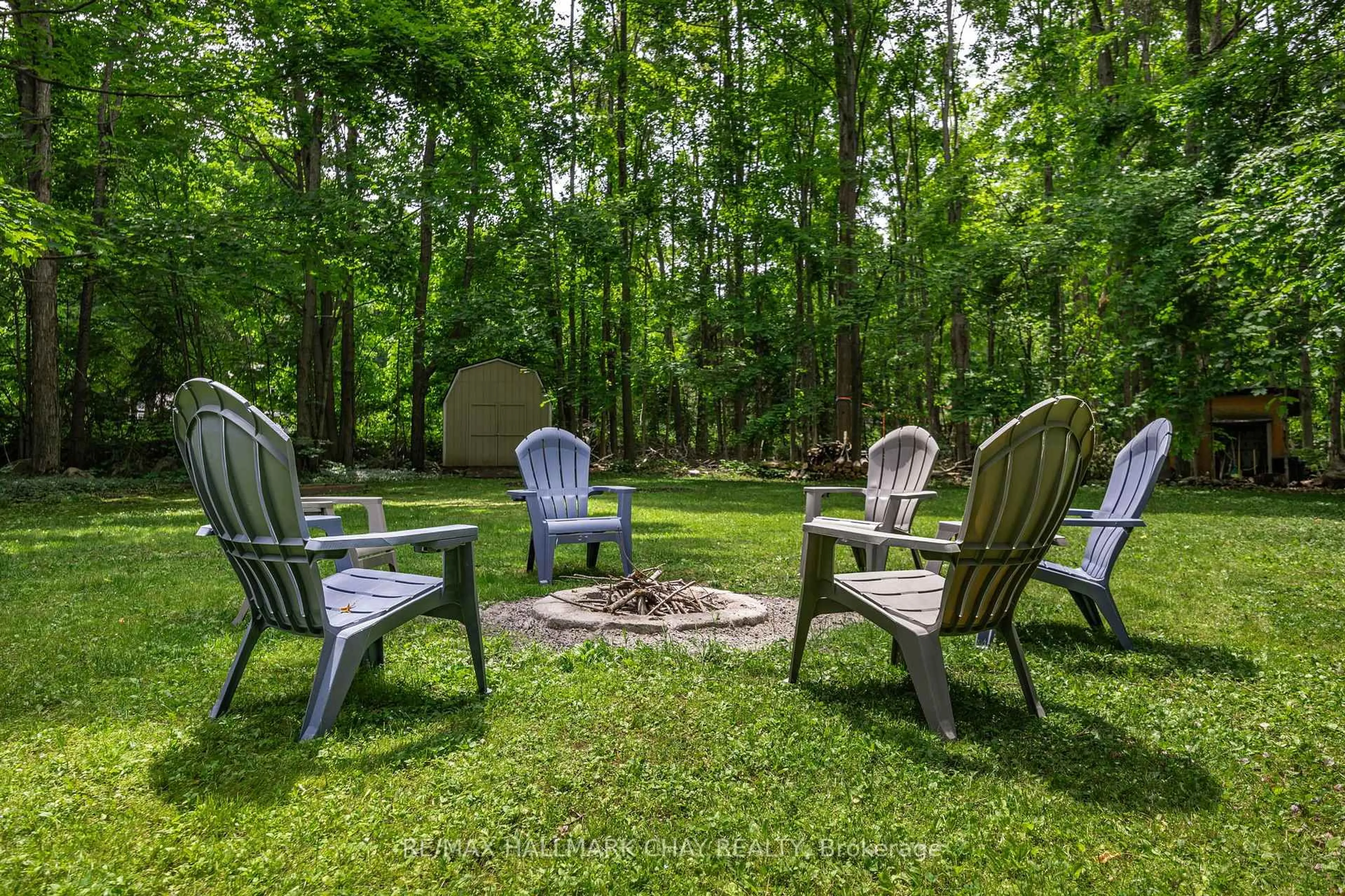 Patio, forest/trees view for 26 Cherry Tr, Oro-Medonte Ontario L0K 1E0