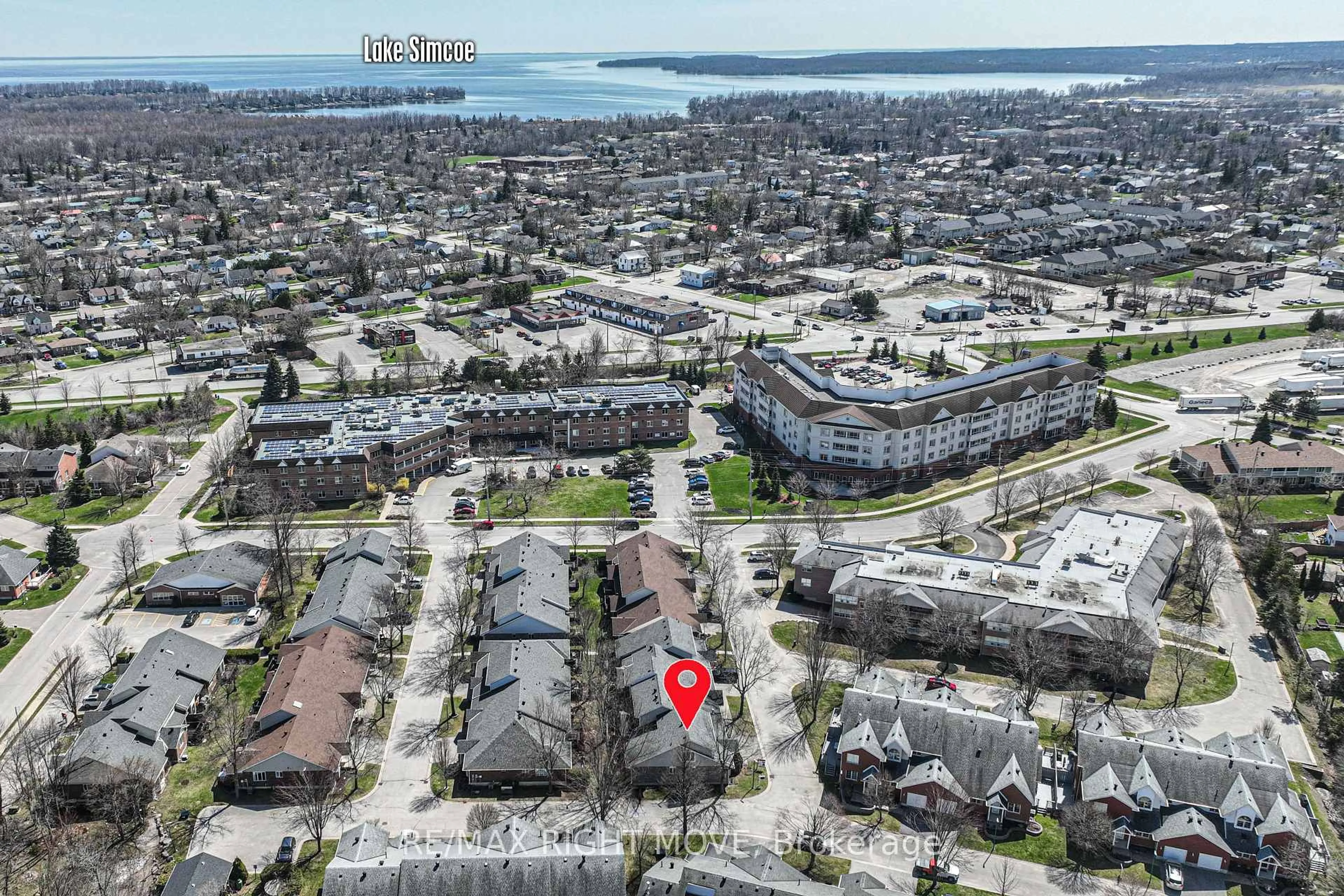A pic from outside/outdoor area/front of a property/back of a property/a pic from drone, water/lake/river/ocean view for 40 Museum Dr #408, Orillia Ontario L3V 7T9