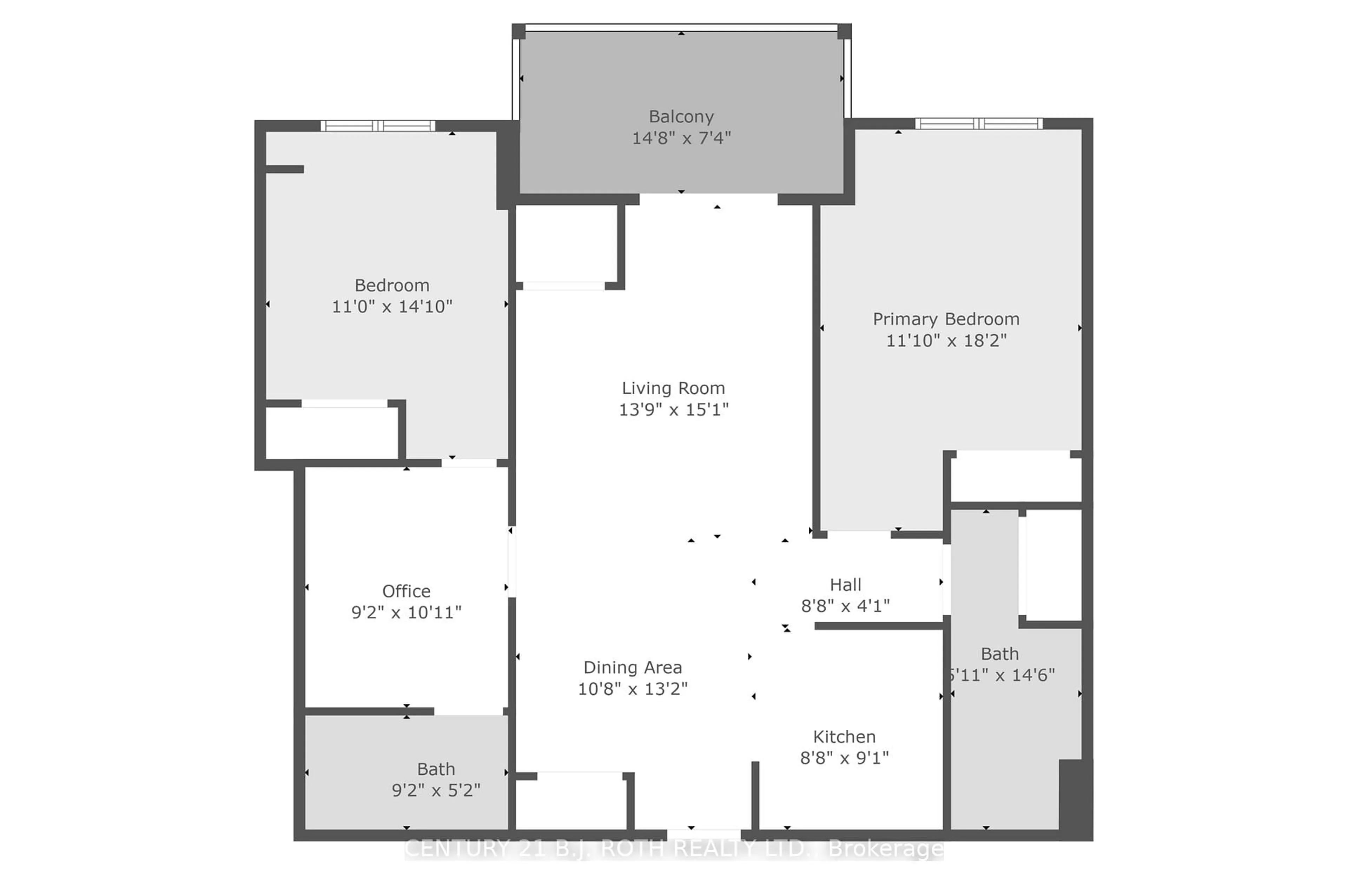 Floor plan for 100 Dean Ave #307, Barrie Ontario L9J 0H1