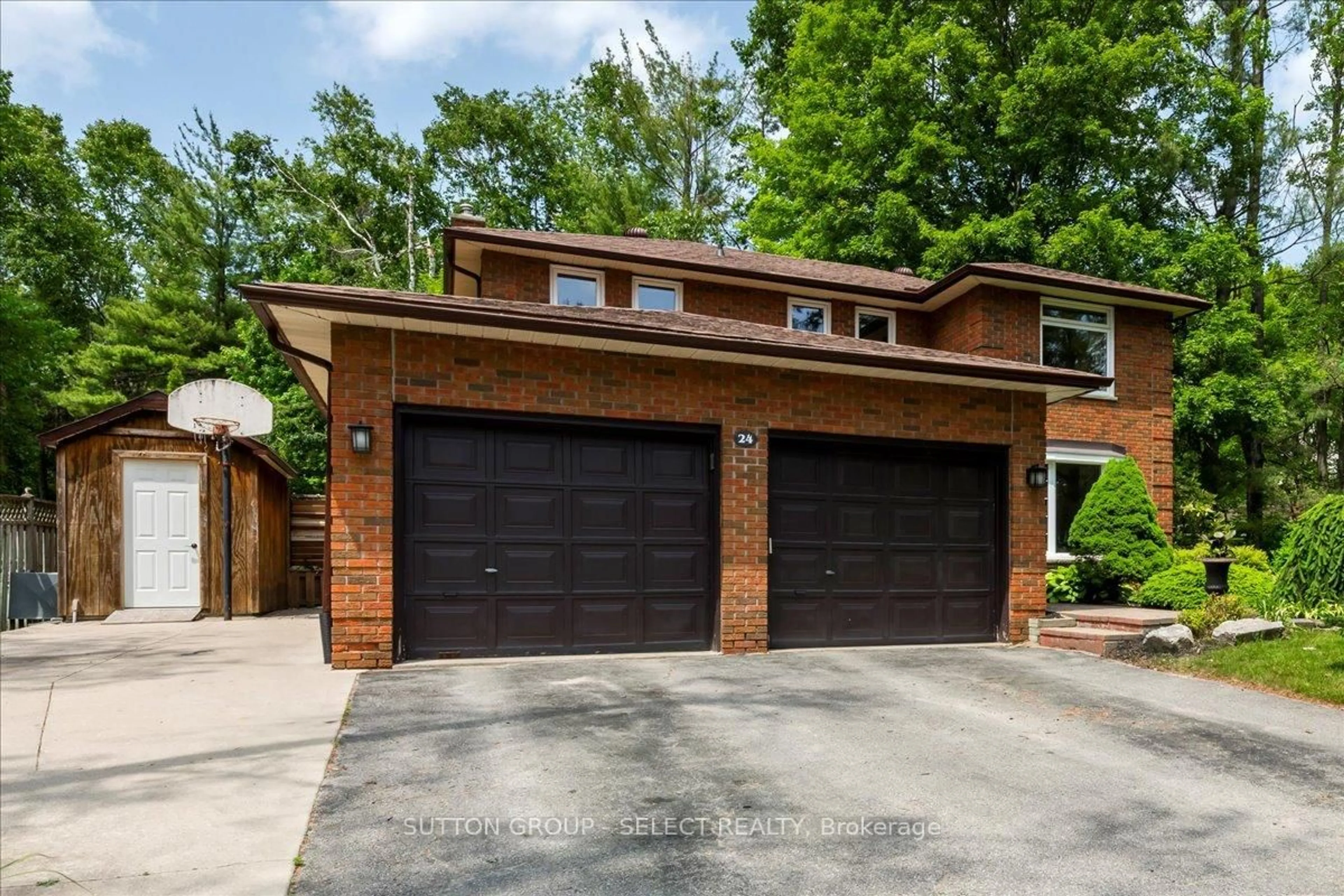 Home with brick exterior material, street for 24 POOLES Rd, Springwater Ontario L9X 0P5