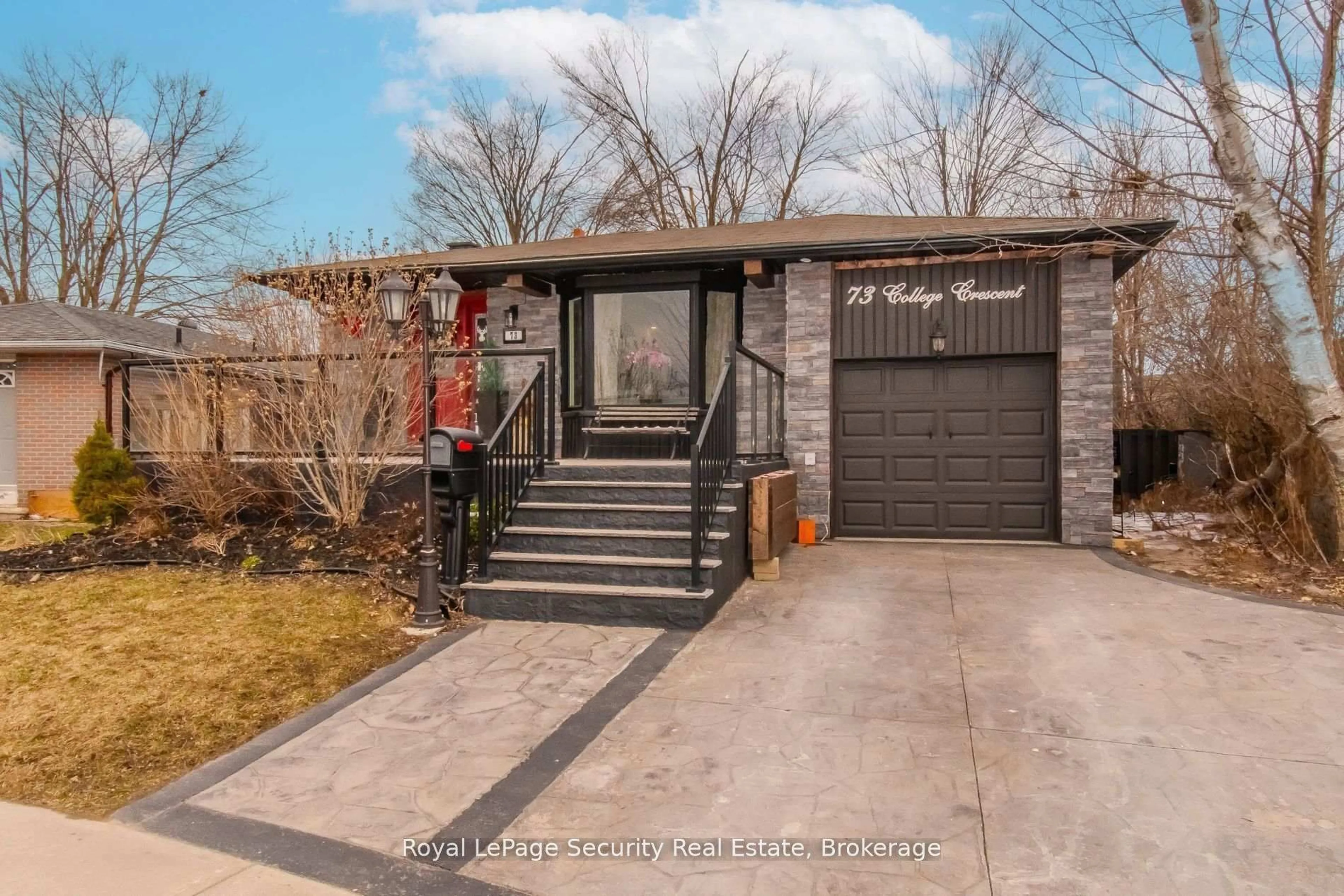 Home with brick exterior material, street for 73 College Cres, Barrie Ontario L4M 2W5
