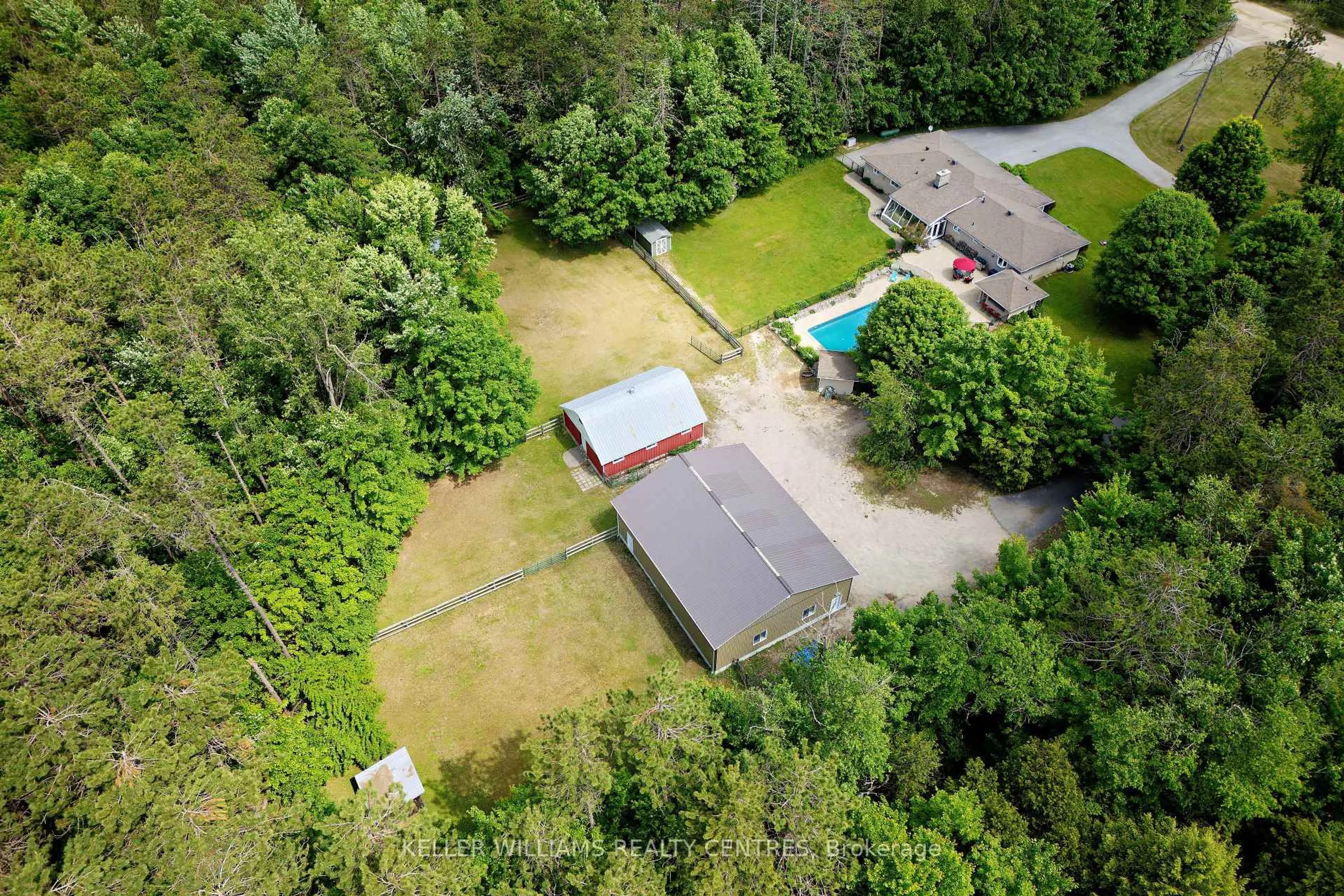 A pic from outside/outdoor area/front of a property/back of a property/a pic from drone, unknown for 1138 Old Second Rd, Springwater Ontario L0L 2K0